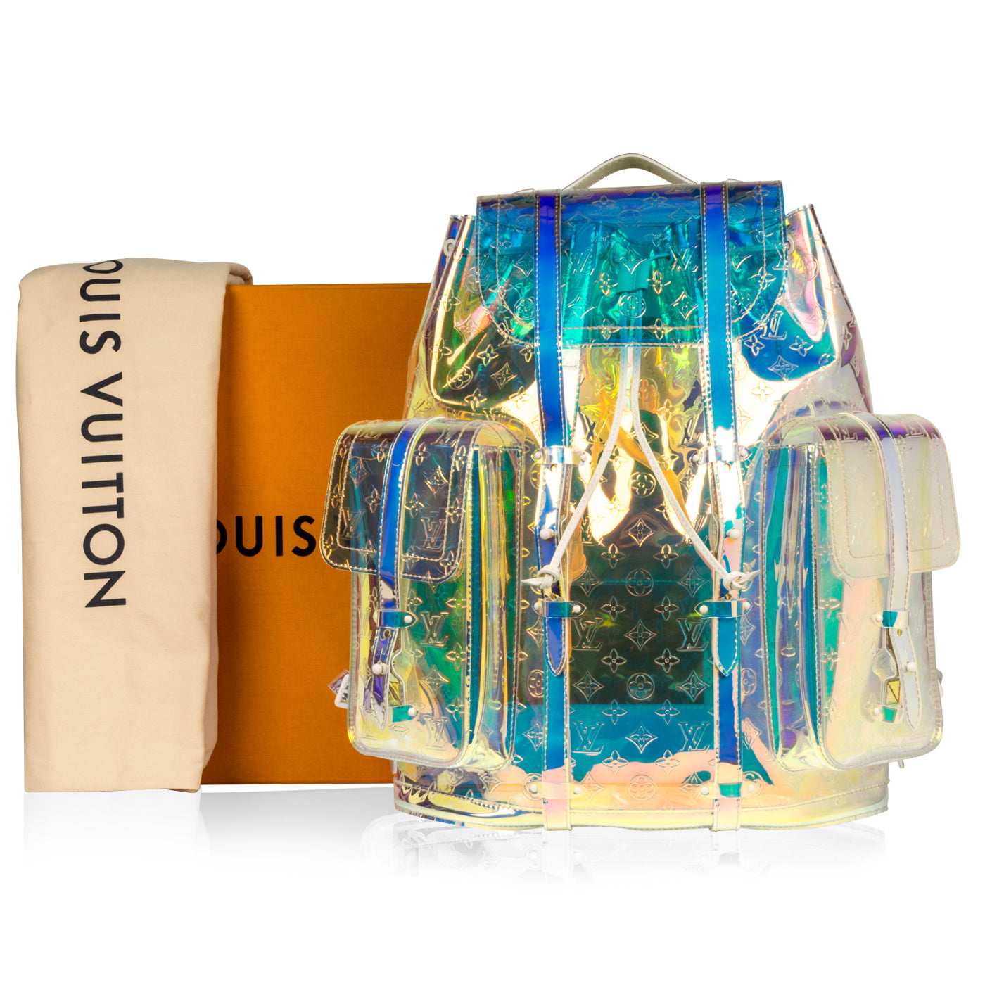 louis vuitton backpack holographic Multicolor Prism Monogram Christopher The christopher mm backpack reinvents the rugged spirit of a hiking pack in masculine monogram eclipse canvas and monogram eclipse reverse canvas with black leather trim Clear Backpack Lv Prism Christopher