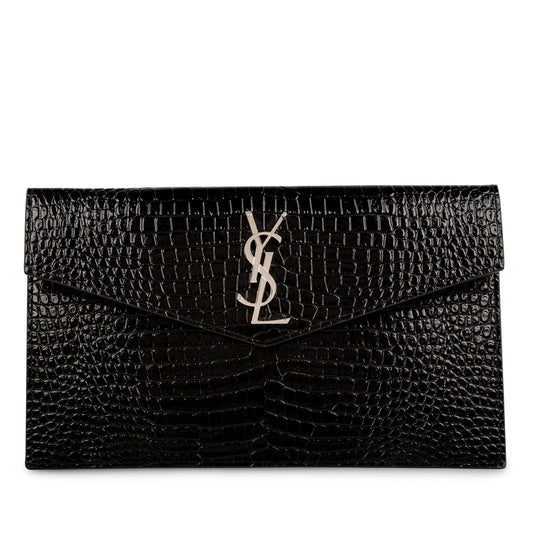 Croc Embossed Uptown Clutch