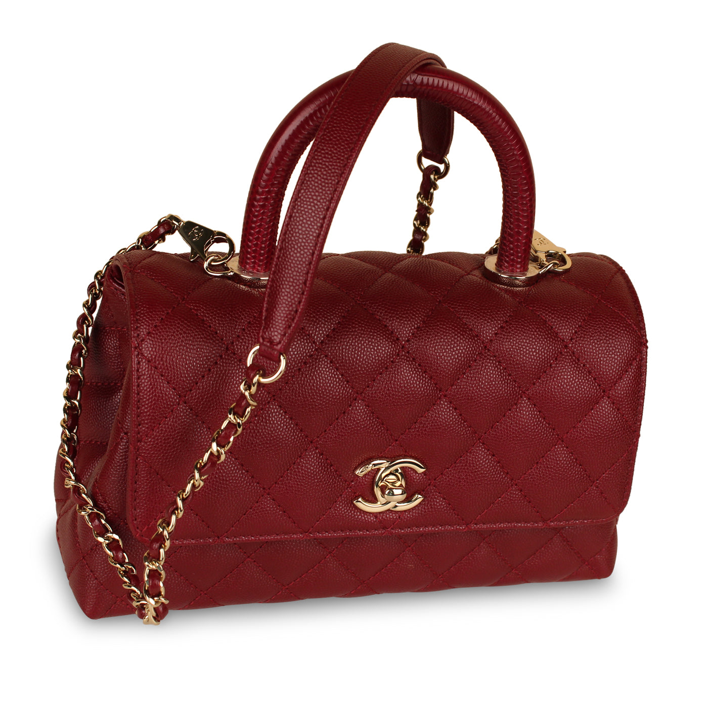 Coco handle leather handbag Chanel Red in Leather - 32162837