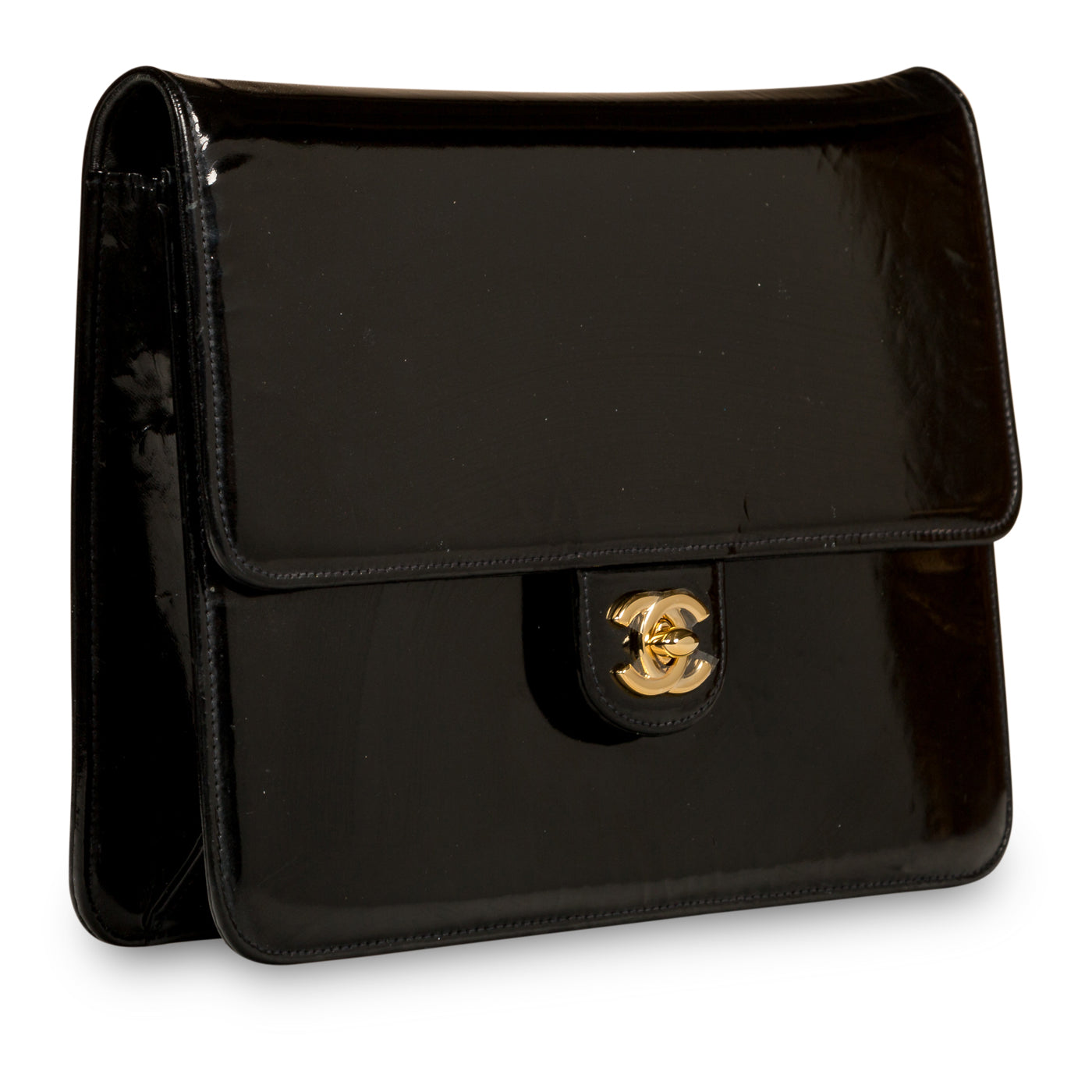 Classic Clutch on Chain - Patent Black