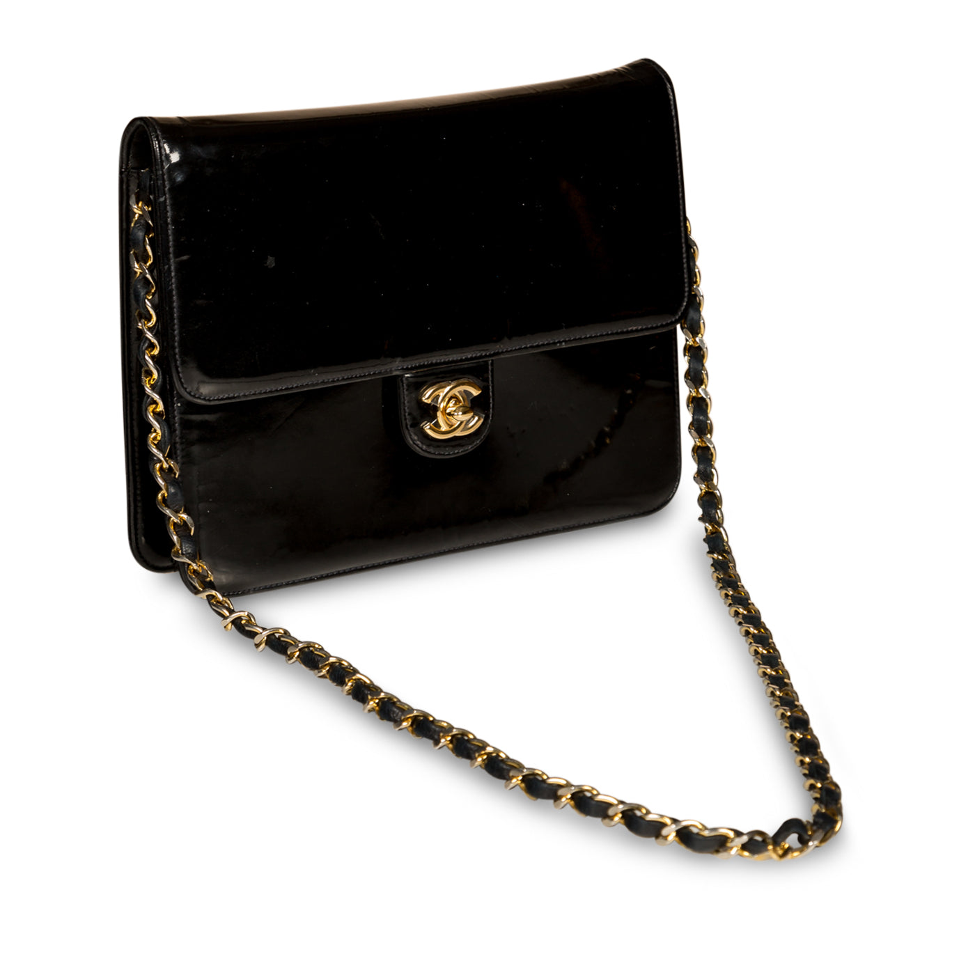 Classic Clutch on Chain - Patent Black