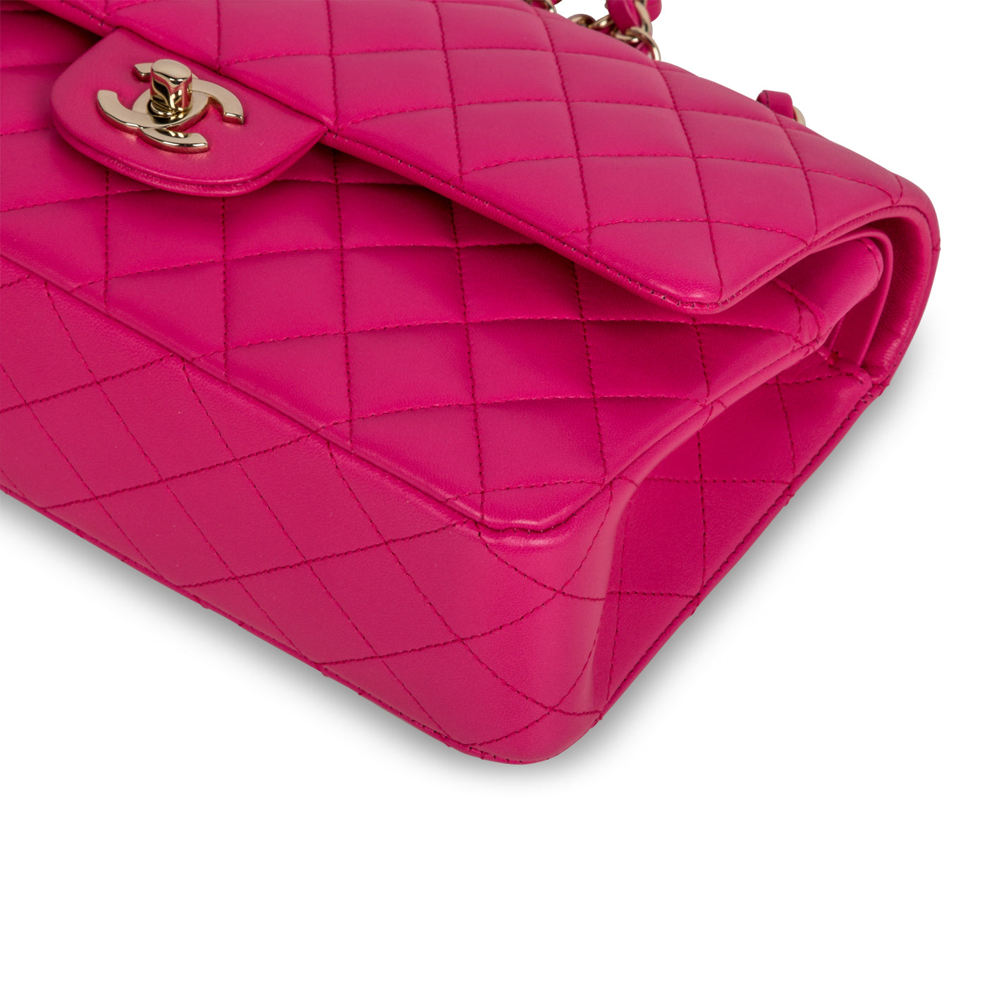 Chanel Hot Pink Small Quilted Flap Bag in Calfskin Leather with