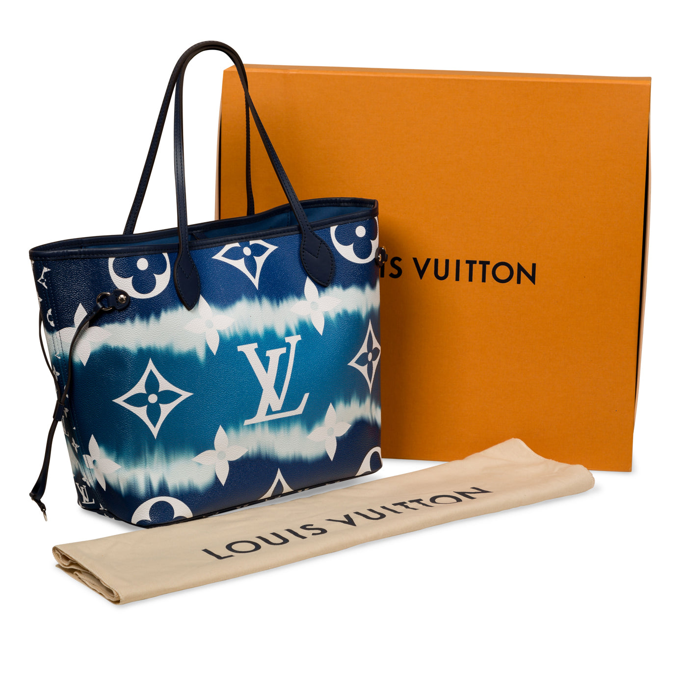 Louis Vuitton Blue Tie Dye Monogram Escale Neverfull MM Tote