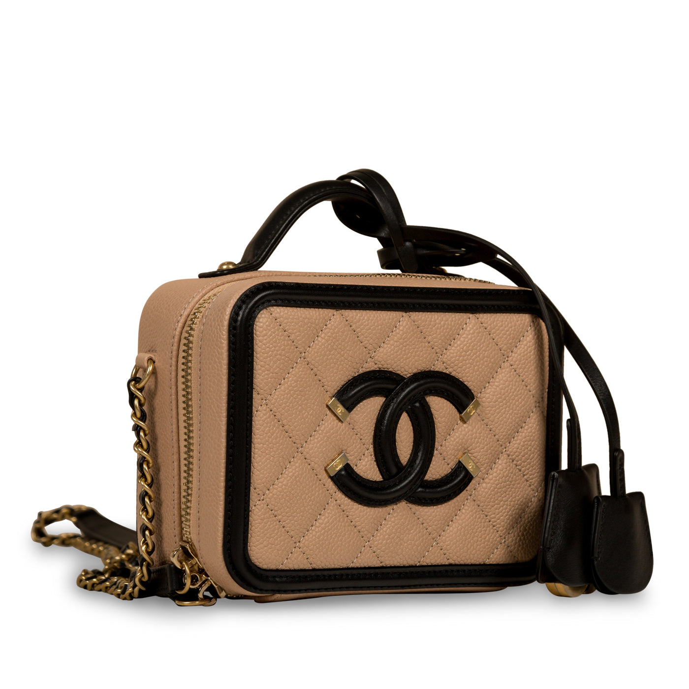 Chanel vanity hot sale beige black