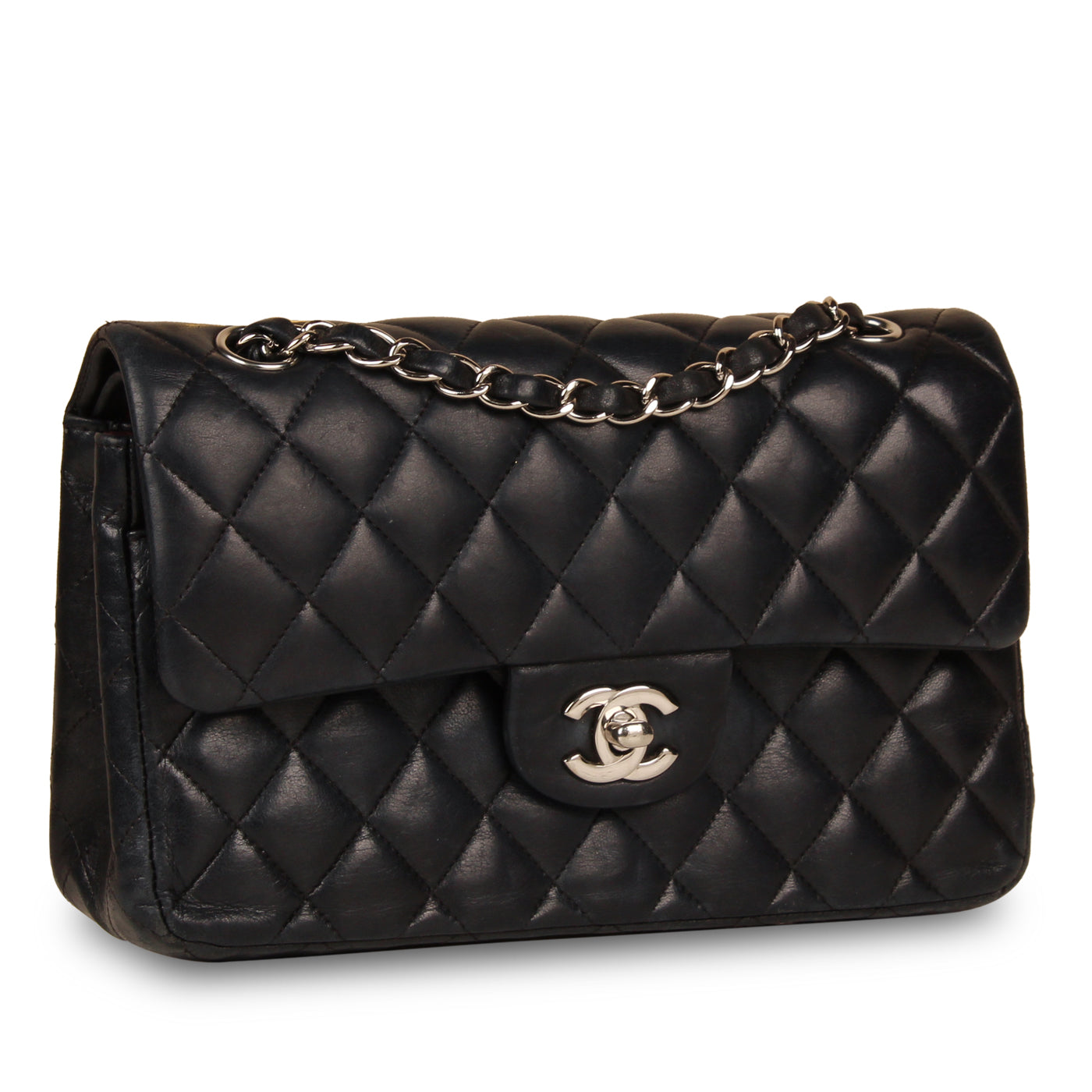 Chanel - Classic Flap Bag - Small - Black Lambskin - SHW - Pre-Loved