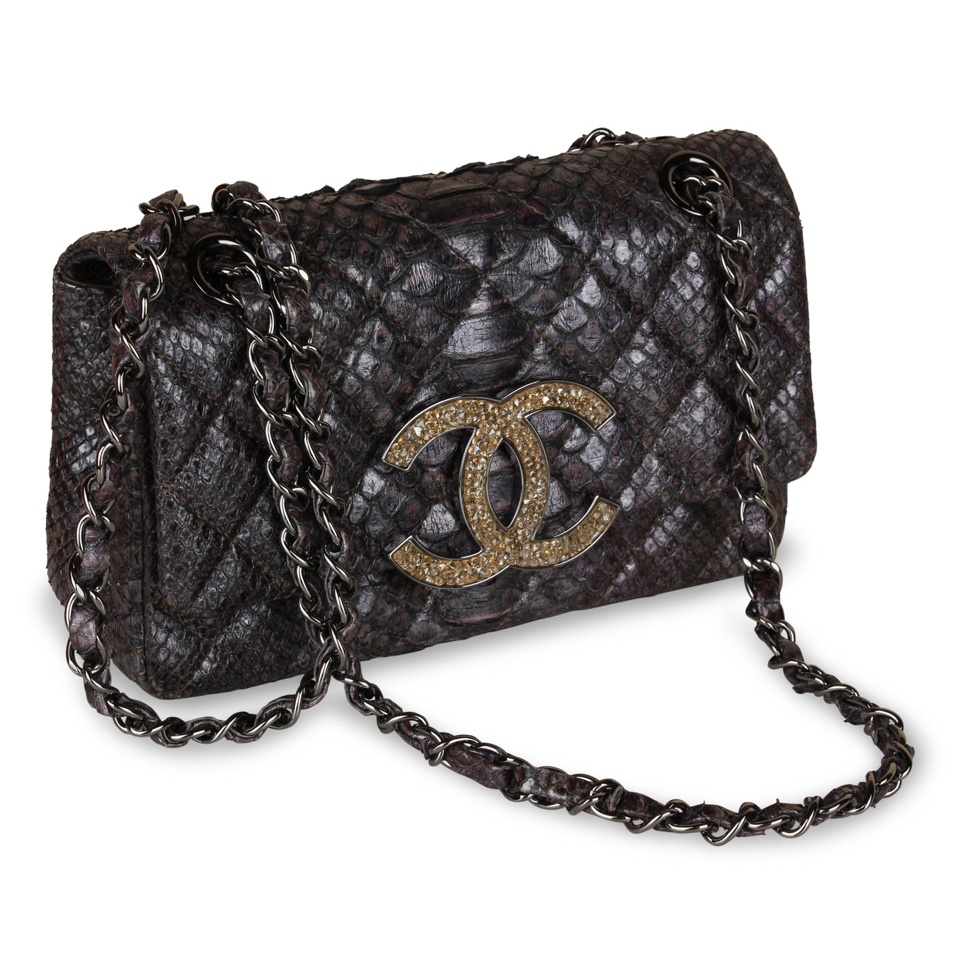 Python Single Flap Bag - Embellished Crystal