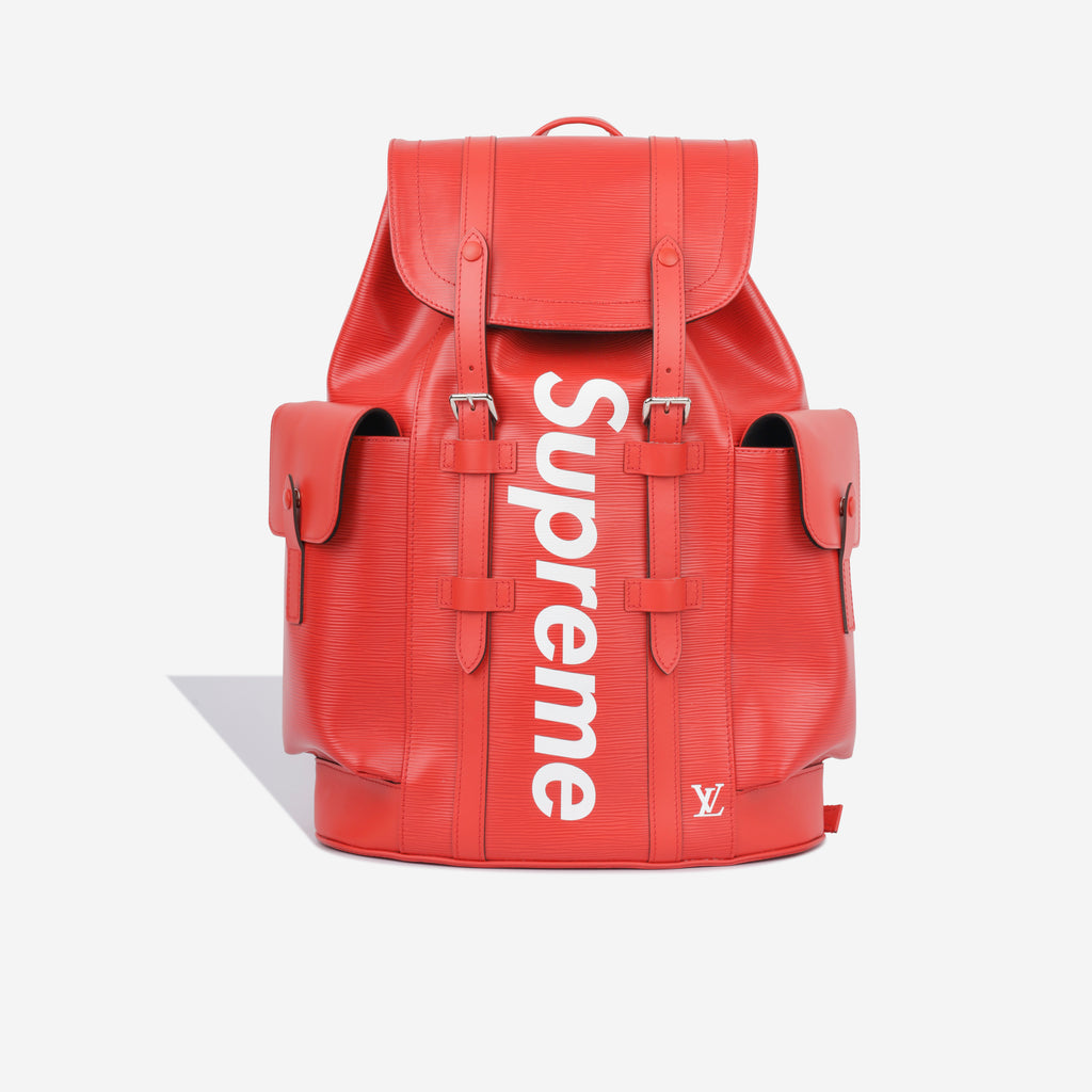 supreme lv backpack red
