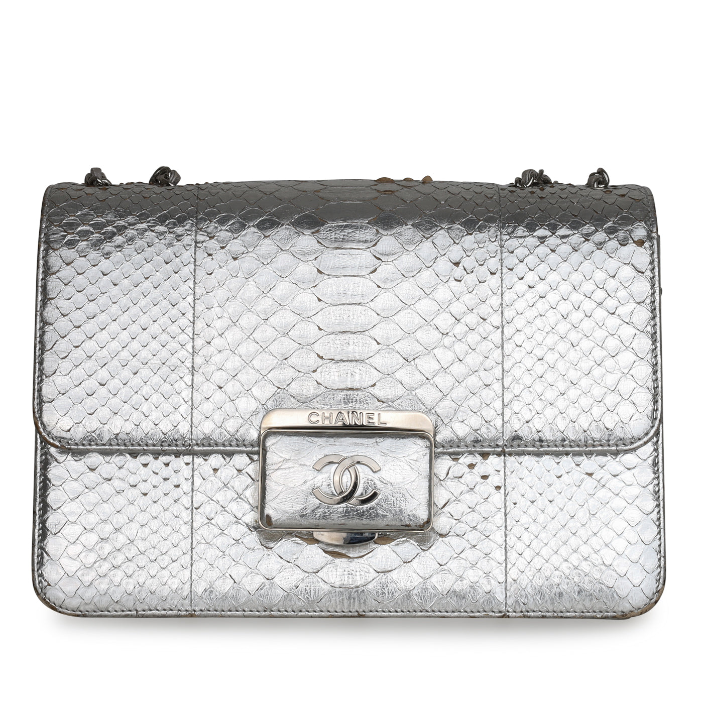 Chanel - Python Shoulder Bag - Metallic Silver - Pre-Loved – Bagista