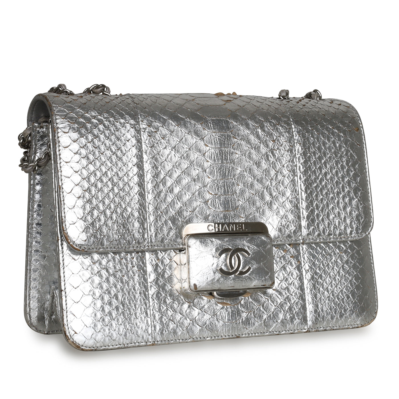 Python Flap Bag - Metallic