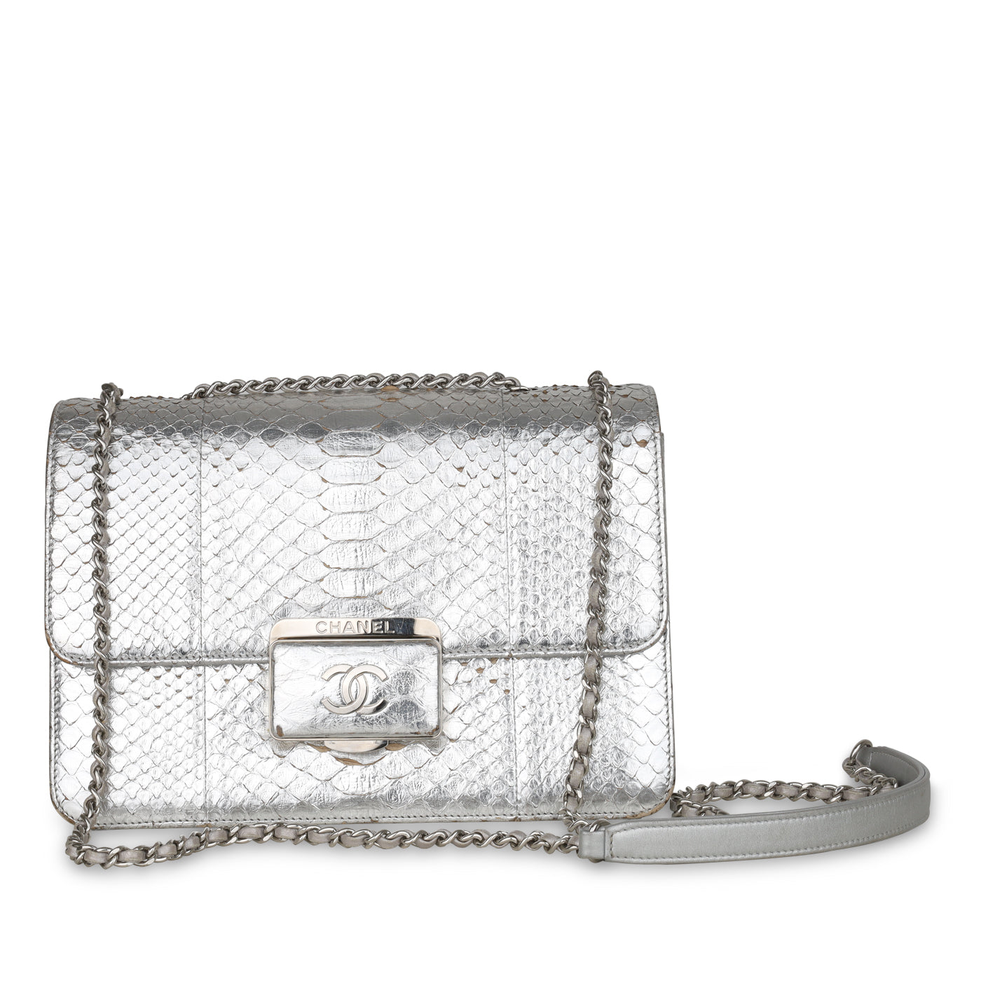 Python Flap Bag - Metallic