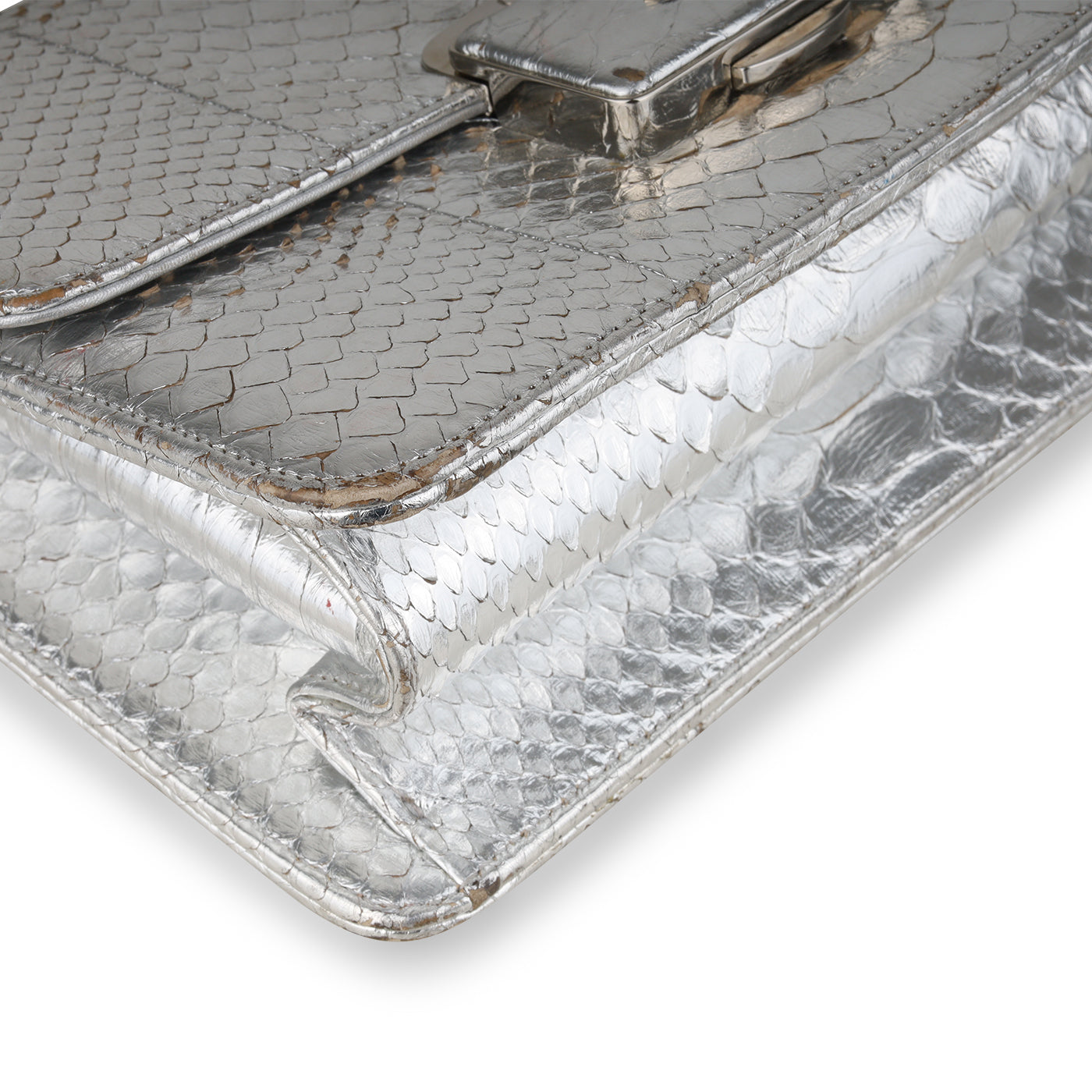 Python Flap Bag - Metallic