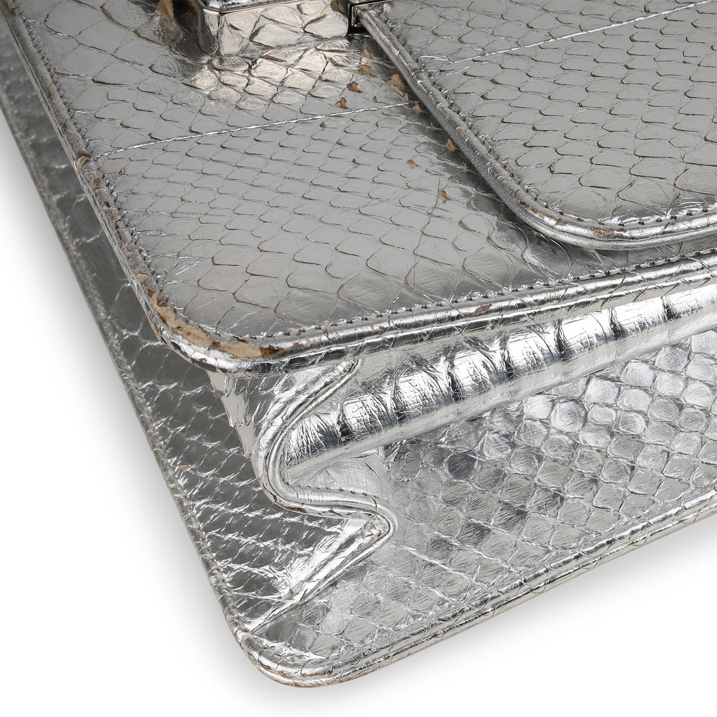 Python Flap Bag - Metallic