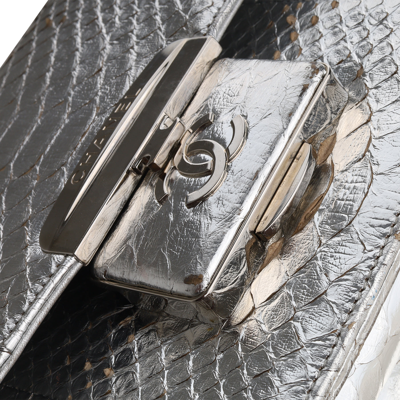 Python Flap Bag - Metallic