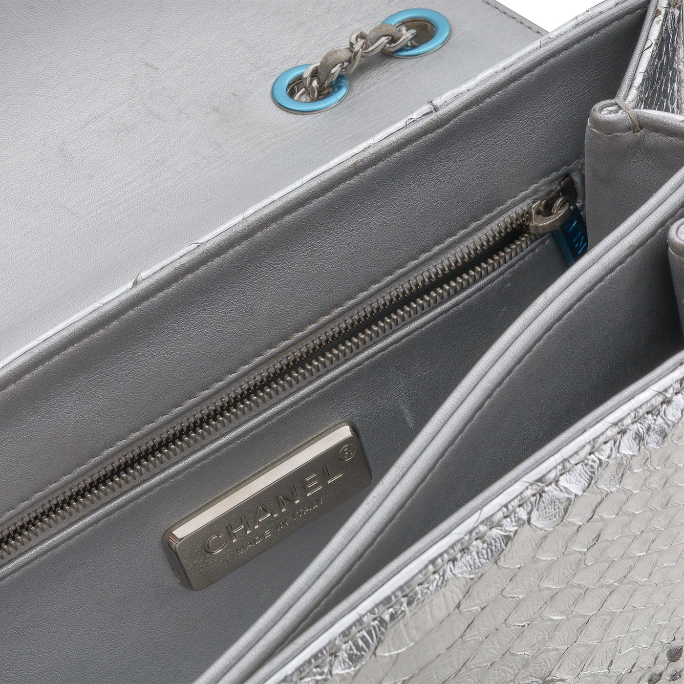 Python Flap Bag - Metallic