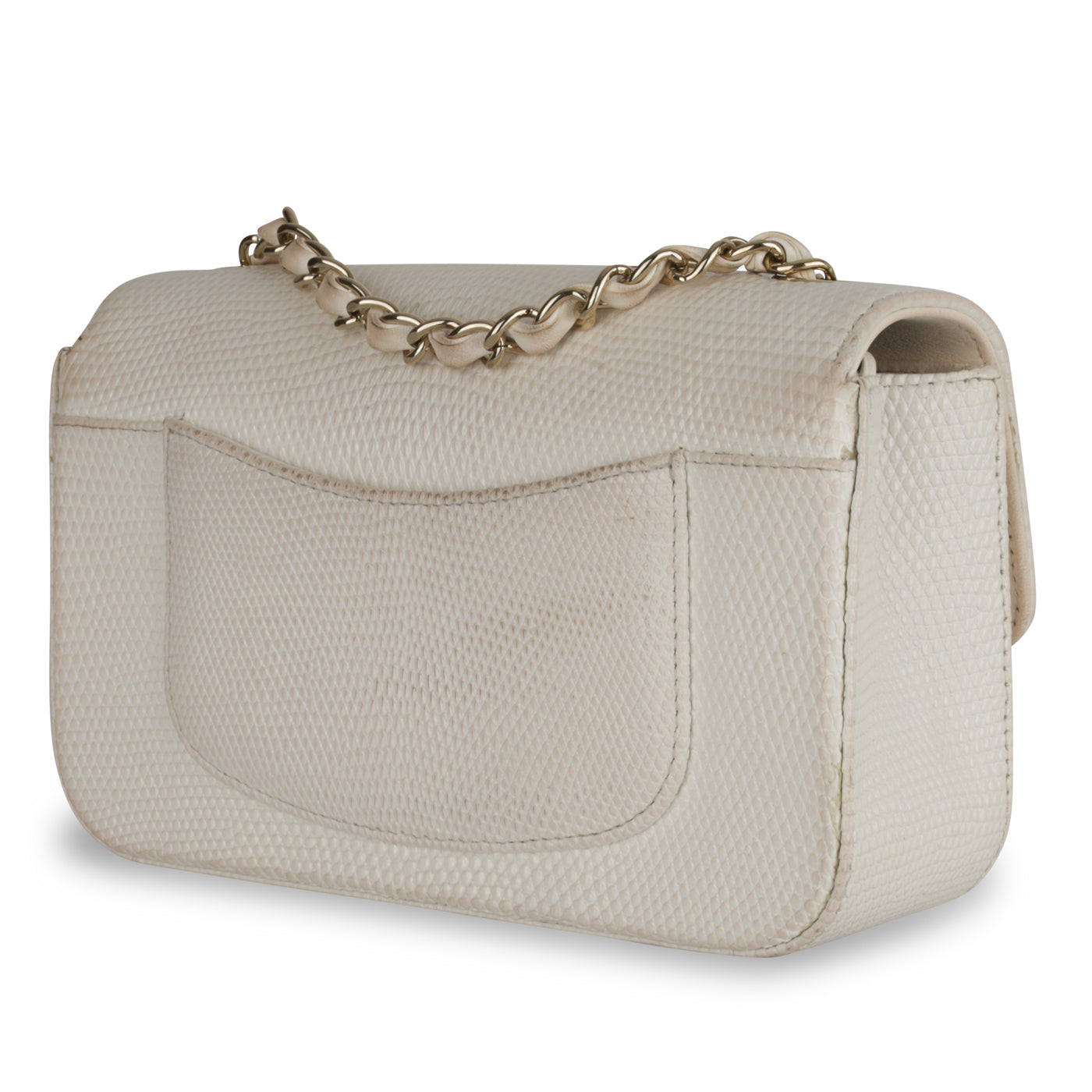 Chanel - Lizard Mini Flap Bag - Off White - CGHW - Pre Loved