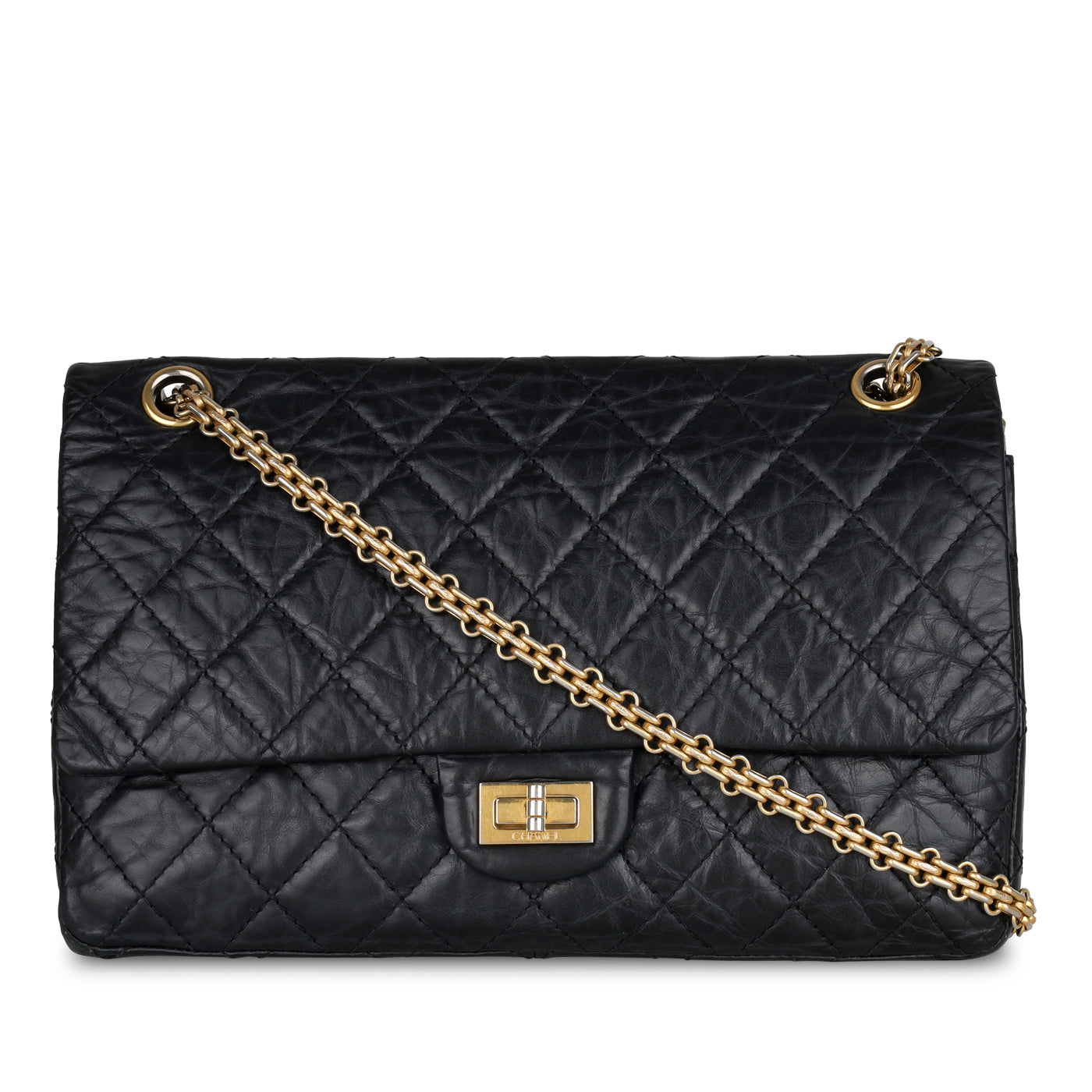 CHANEL Iridescent Caviar Quilted 2.55 Reissue 226 Flap Beige
