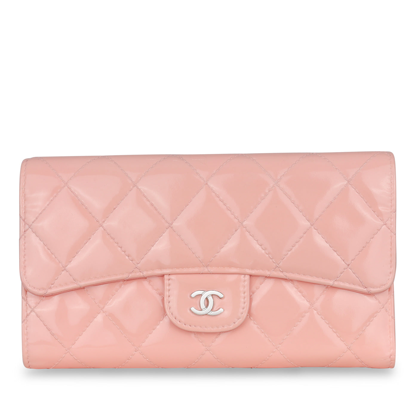 Chanel - Classic Flap Wallet - Patent Pink - Pre-Loved