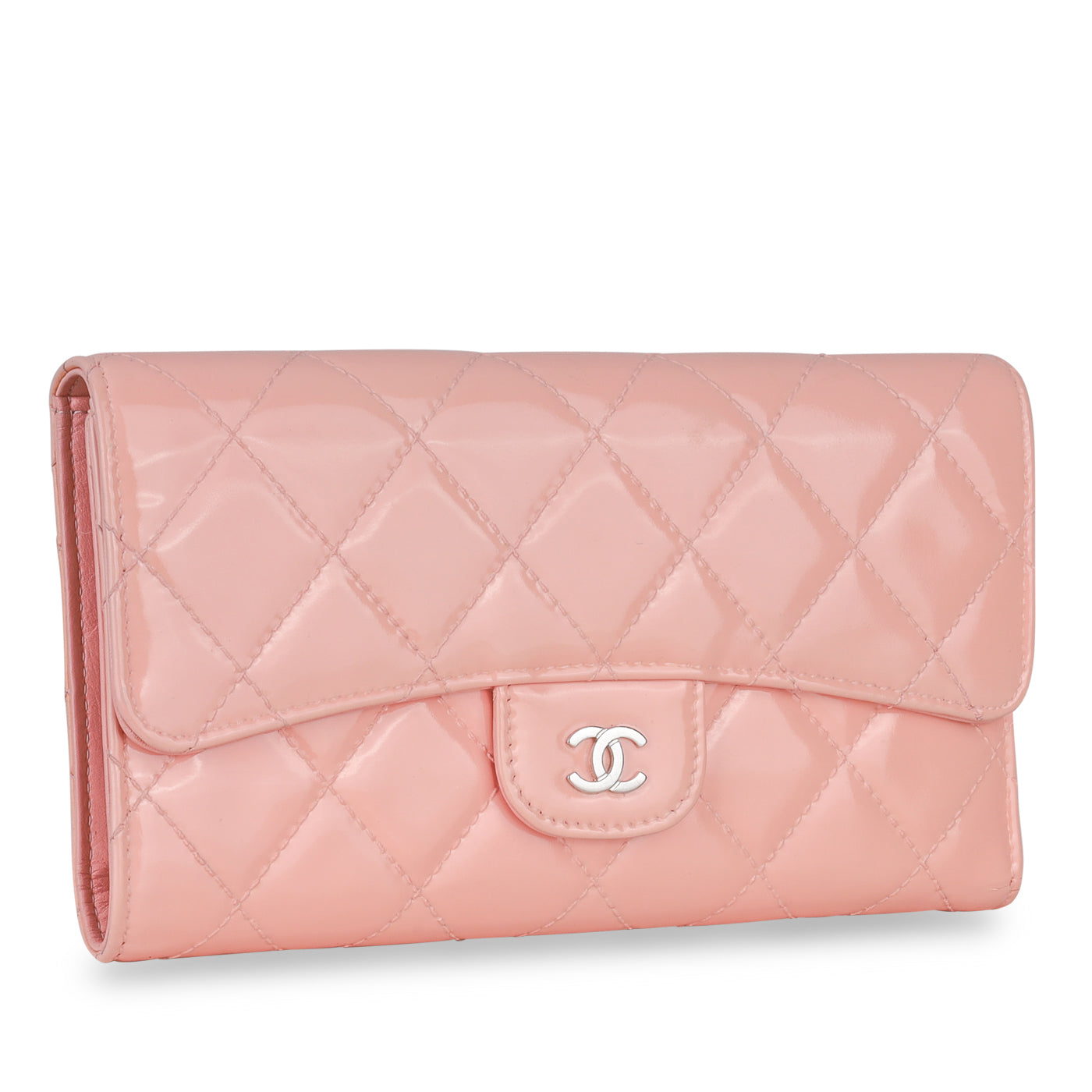 Chanel Pink & Silver Lambskin Long Wallet Q6A0LY1IPB013