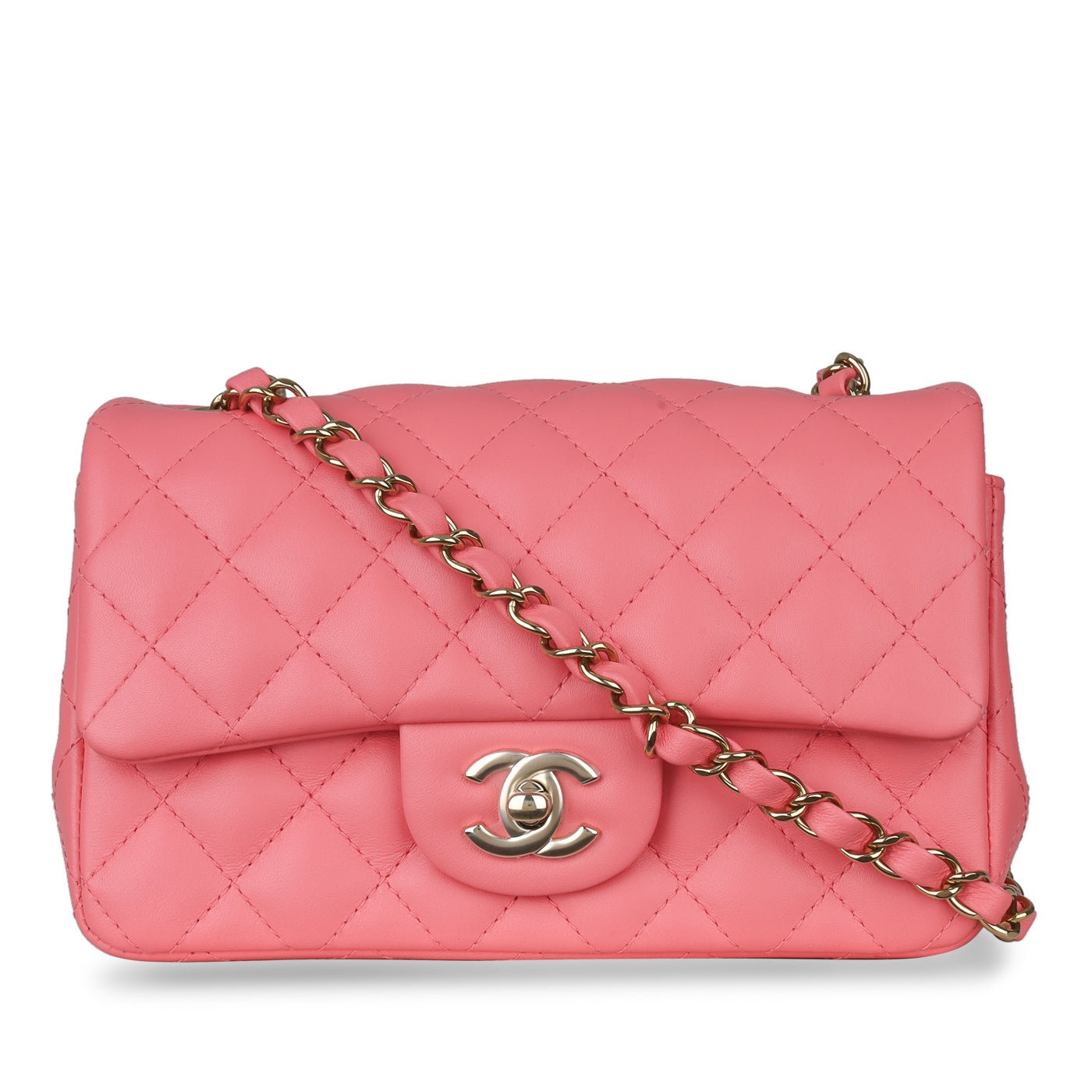 Chanel - Classic Flap Bag - Mini Rectangular - Pink Lambskin