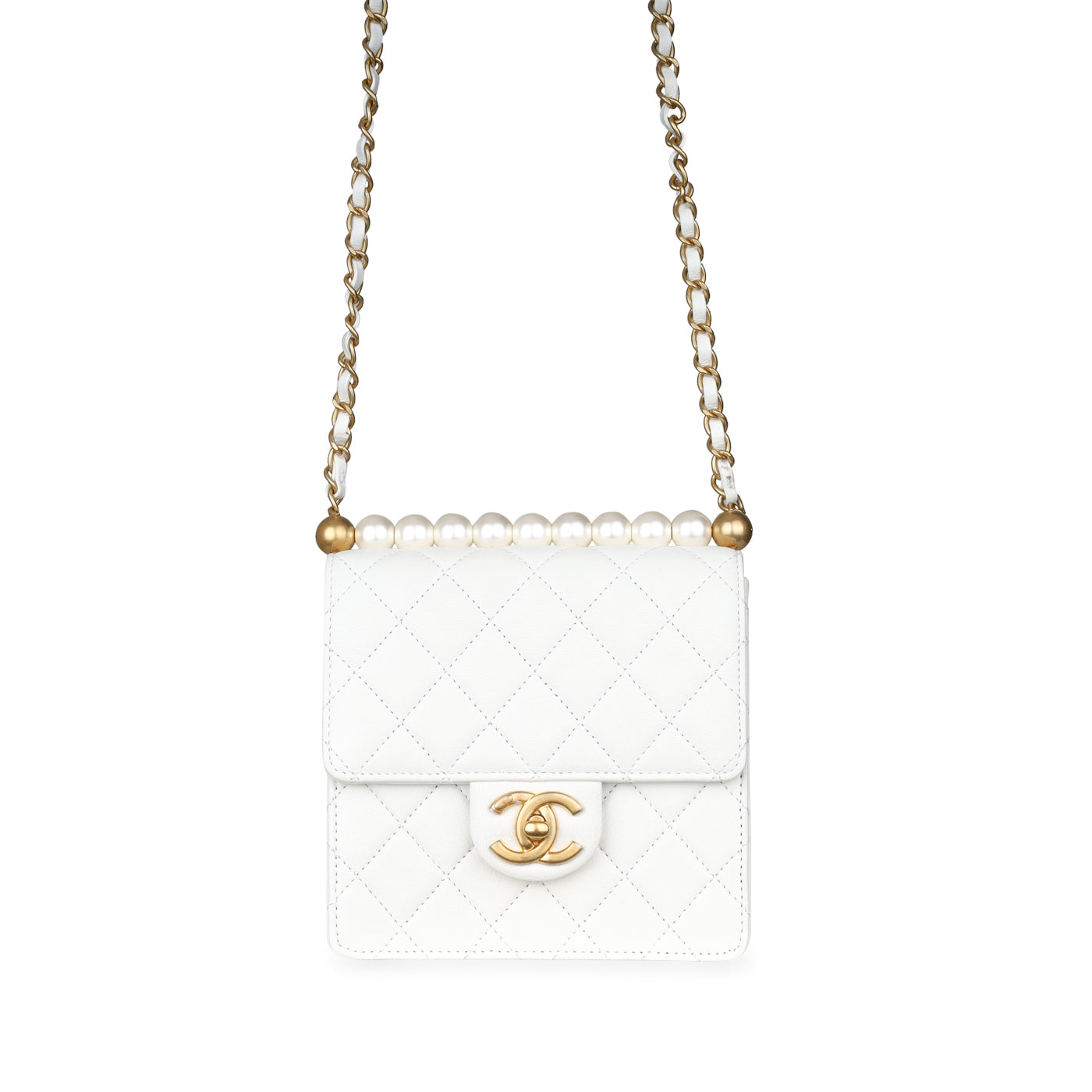 Vertical Pearl Flap Bag