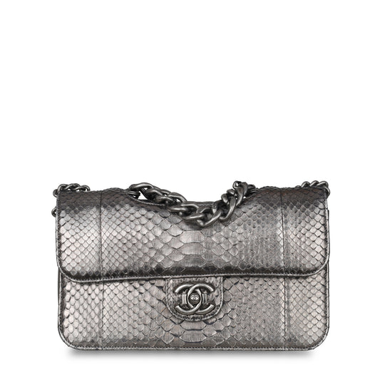 Python Flap Bag - Metallic