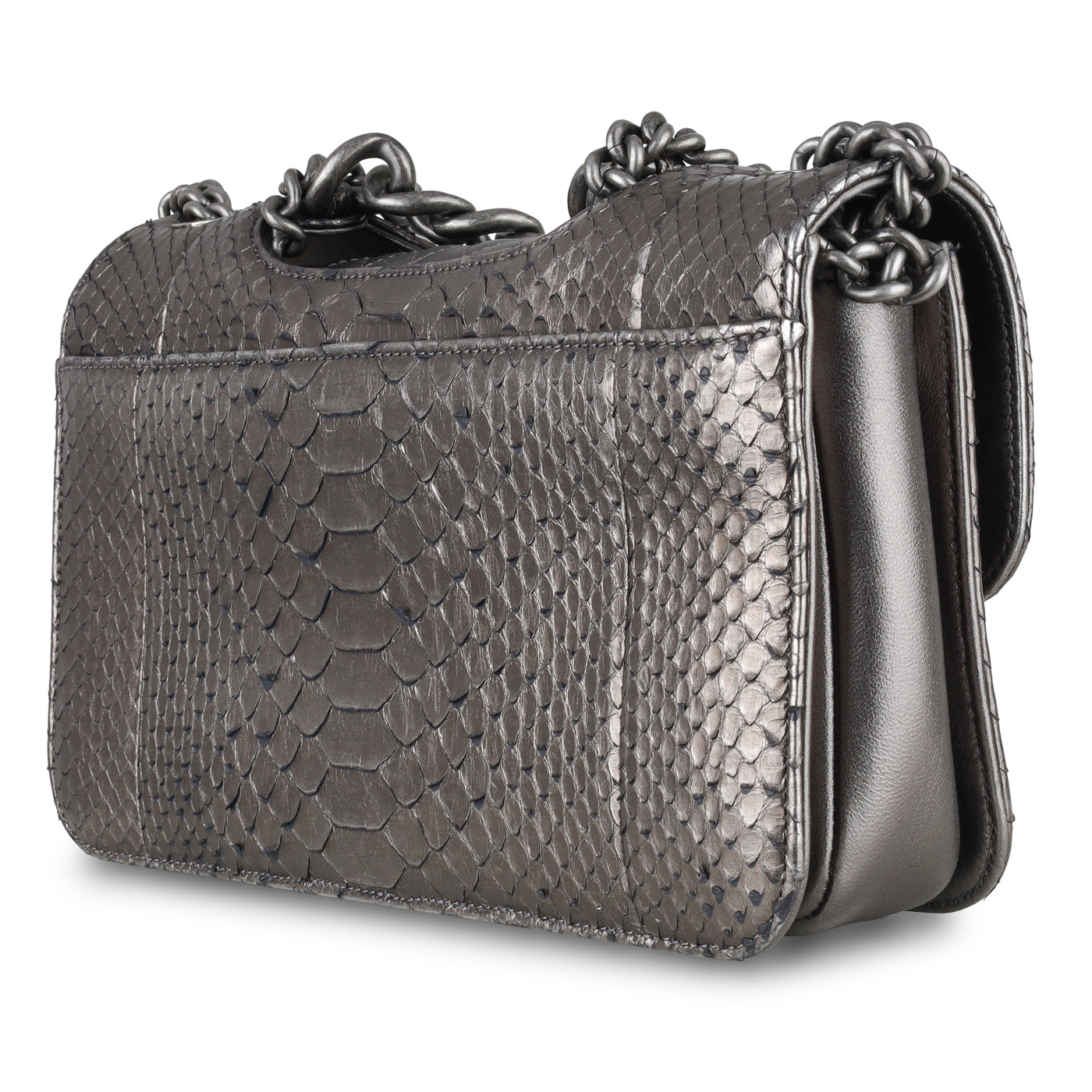 Python Flap Bag - Metallic