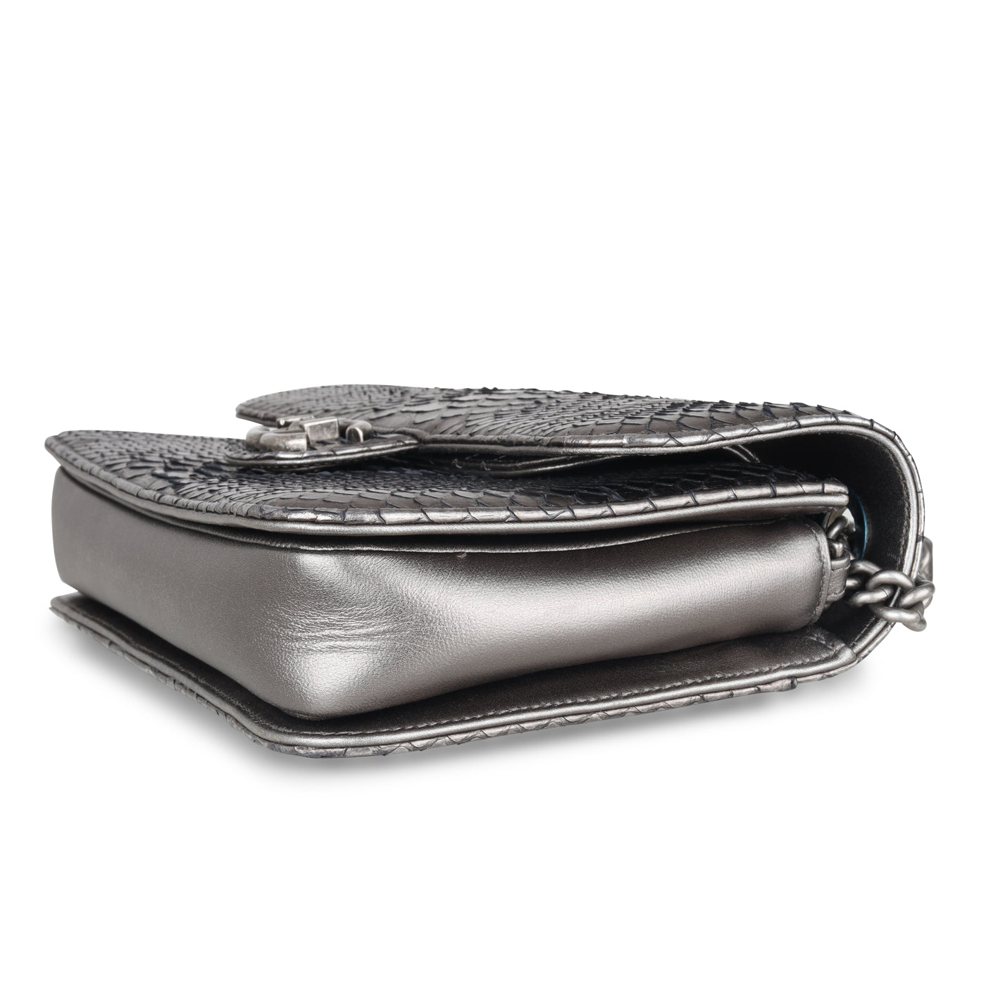 Python Flap Bag - Metallic