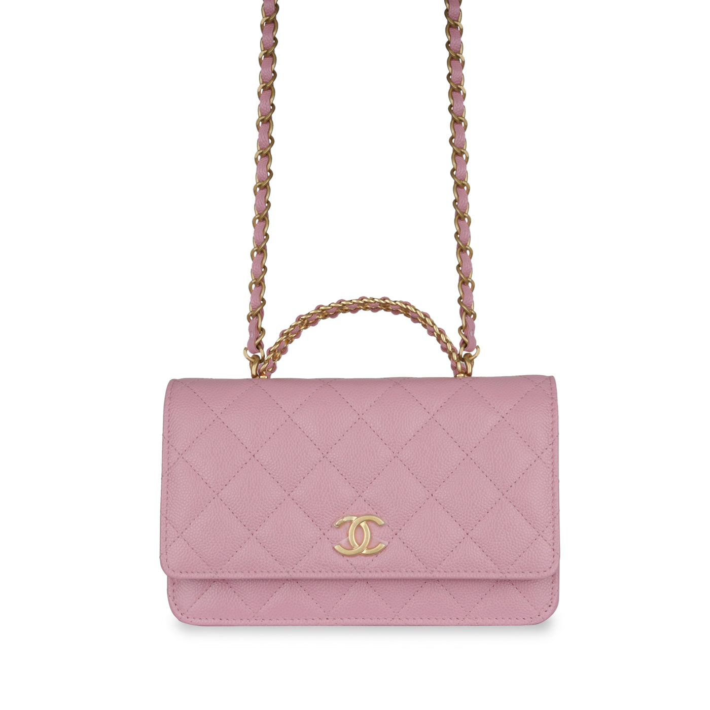 Chanel - Top Handle Wallet on Chain - Pink Caviar - CGHW - Brand New