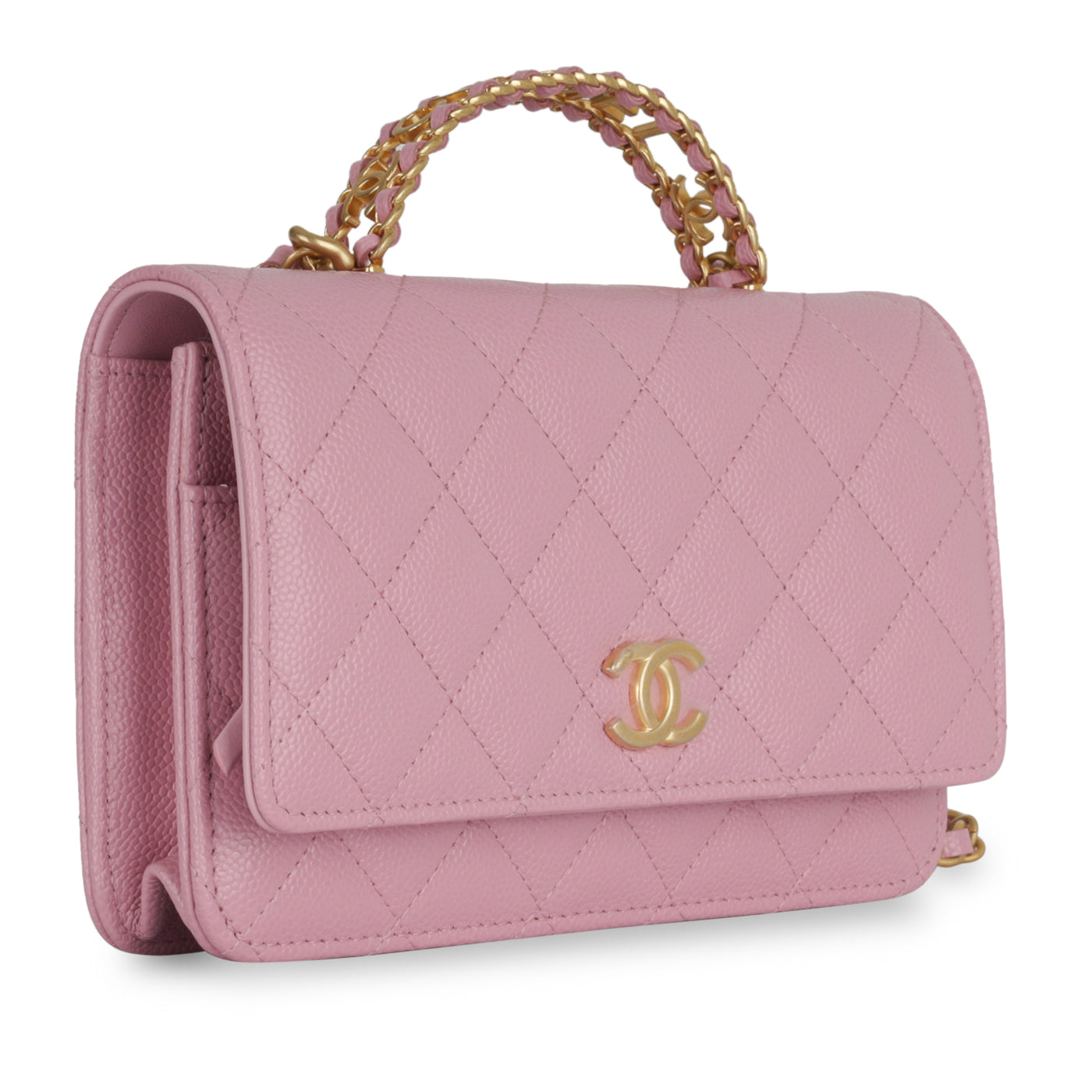 Timeless Chanel Classic Mini Flap Bag with Top Handle Pinkgreen Lambskin  ref901513  Joli Closet