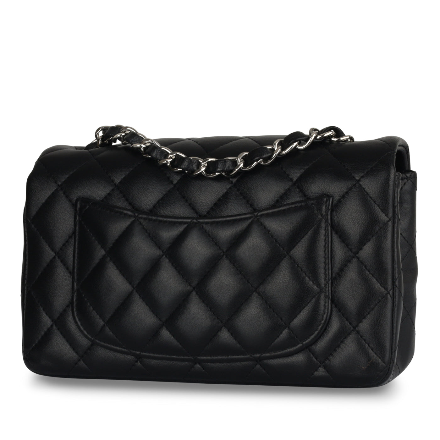 Chanel - Mini Rectangular Classic Flap - Black Lambskin - SHW