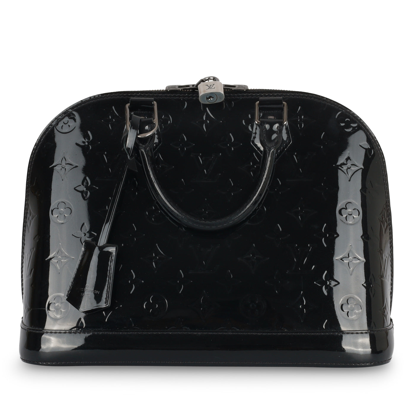 Alma bb patent leather handbag Louis Vuitton Silver in Patent