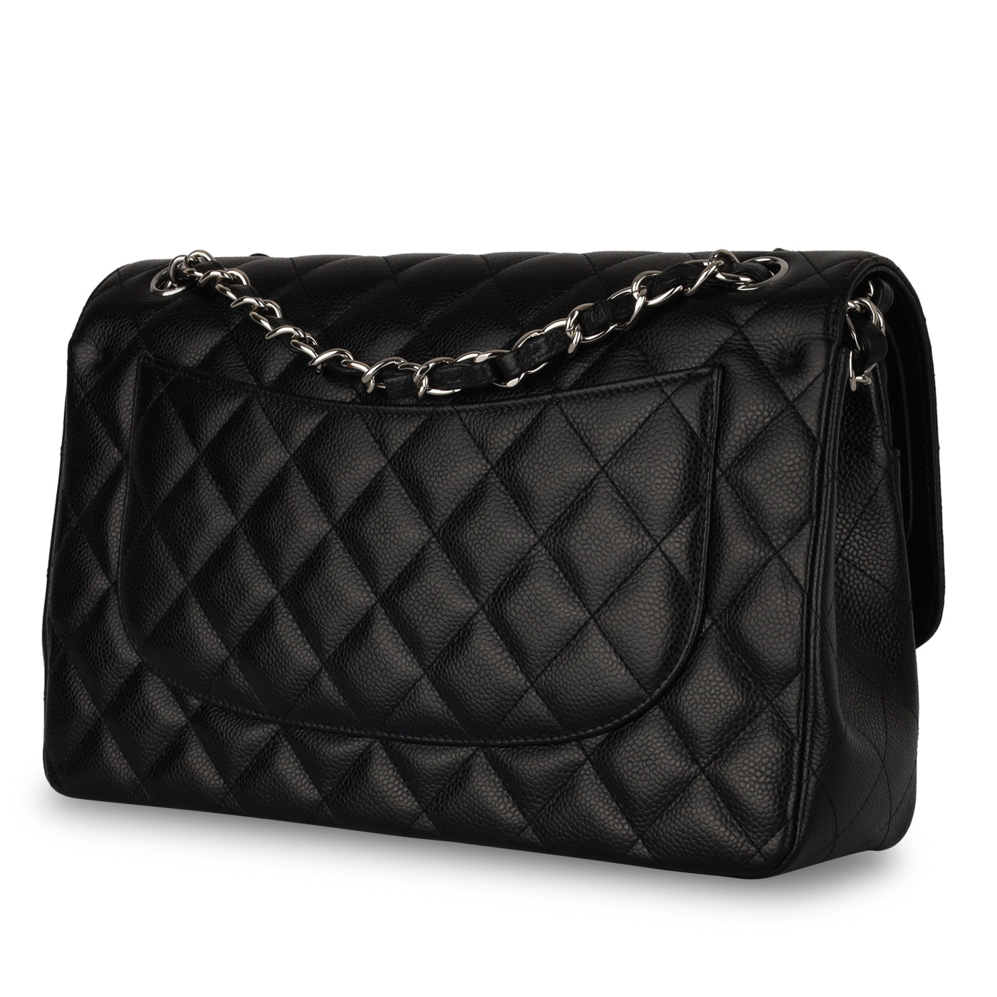 Chanel - Classic Flap Bag - Jumbo - Black Caviar - SHW - Pre Loved