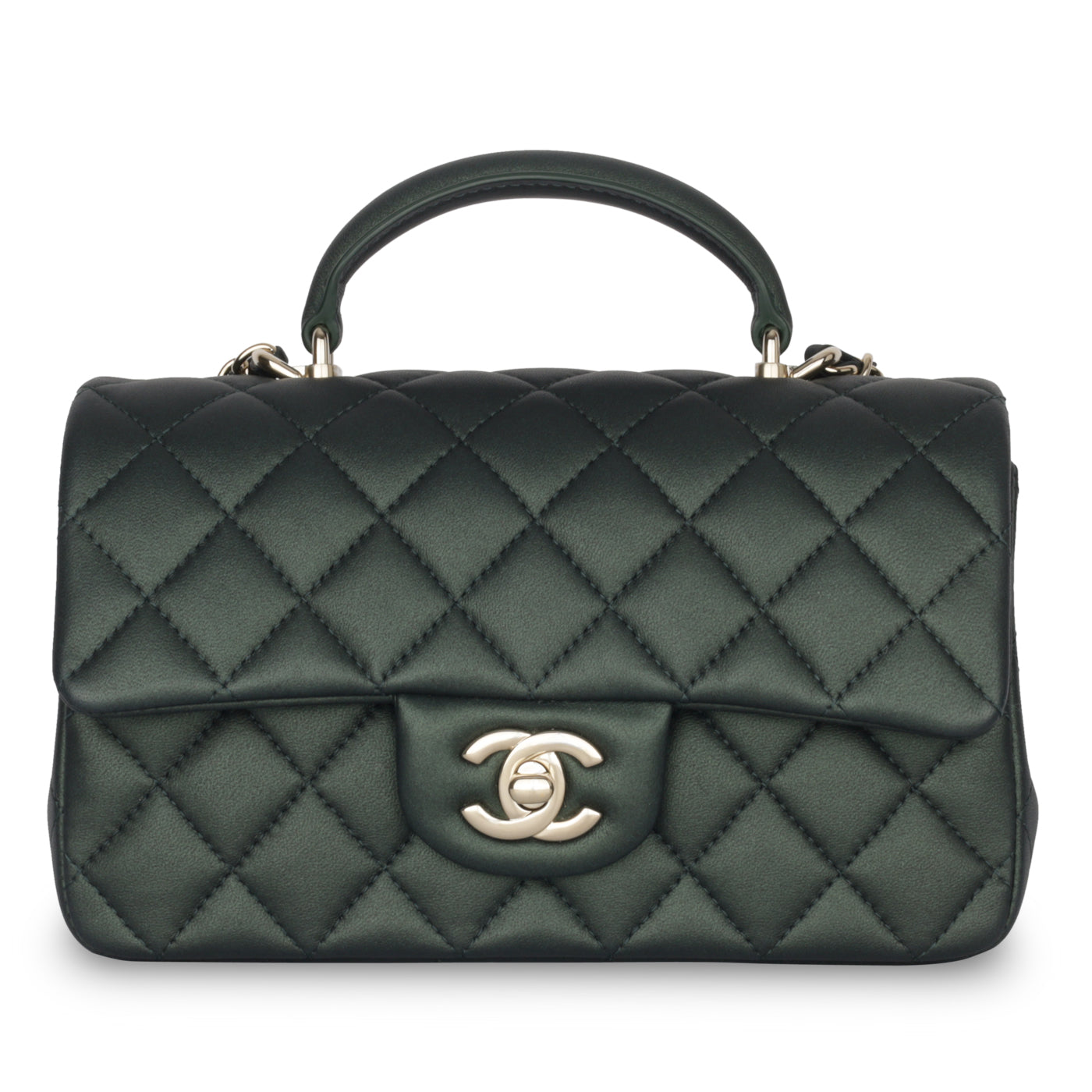 Chanel - Classic Flap Bag - Mini Rectangular Top Handle - Metallic