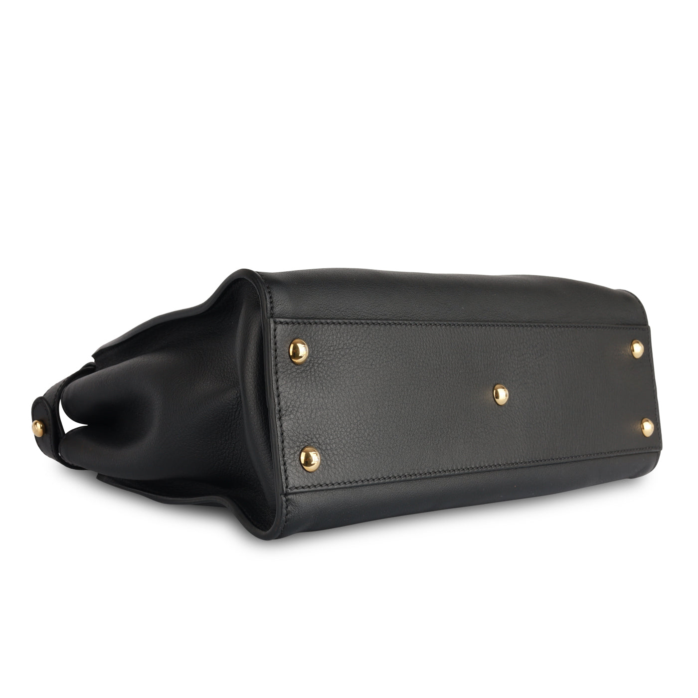 FENDI Peekaboo bag in soft black leather Médium size - VALOIS VINTAGE PARIS
