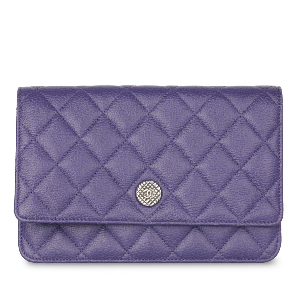 Chanel Classic Trifold Flap Wallet Quilted Lambskin Small Purple  Inox Wind