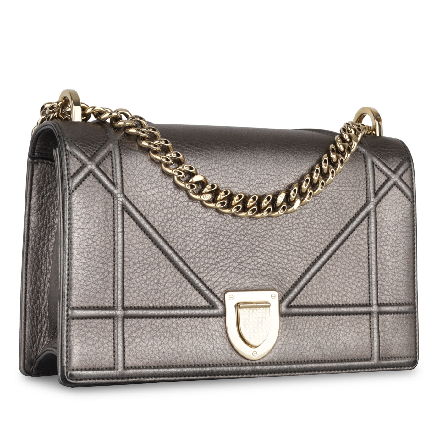 Dior - Diorama - Medium - Metallic Dark Grey - AGHW - Pre Loved