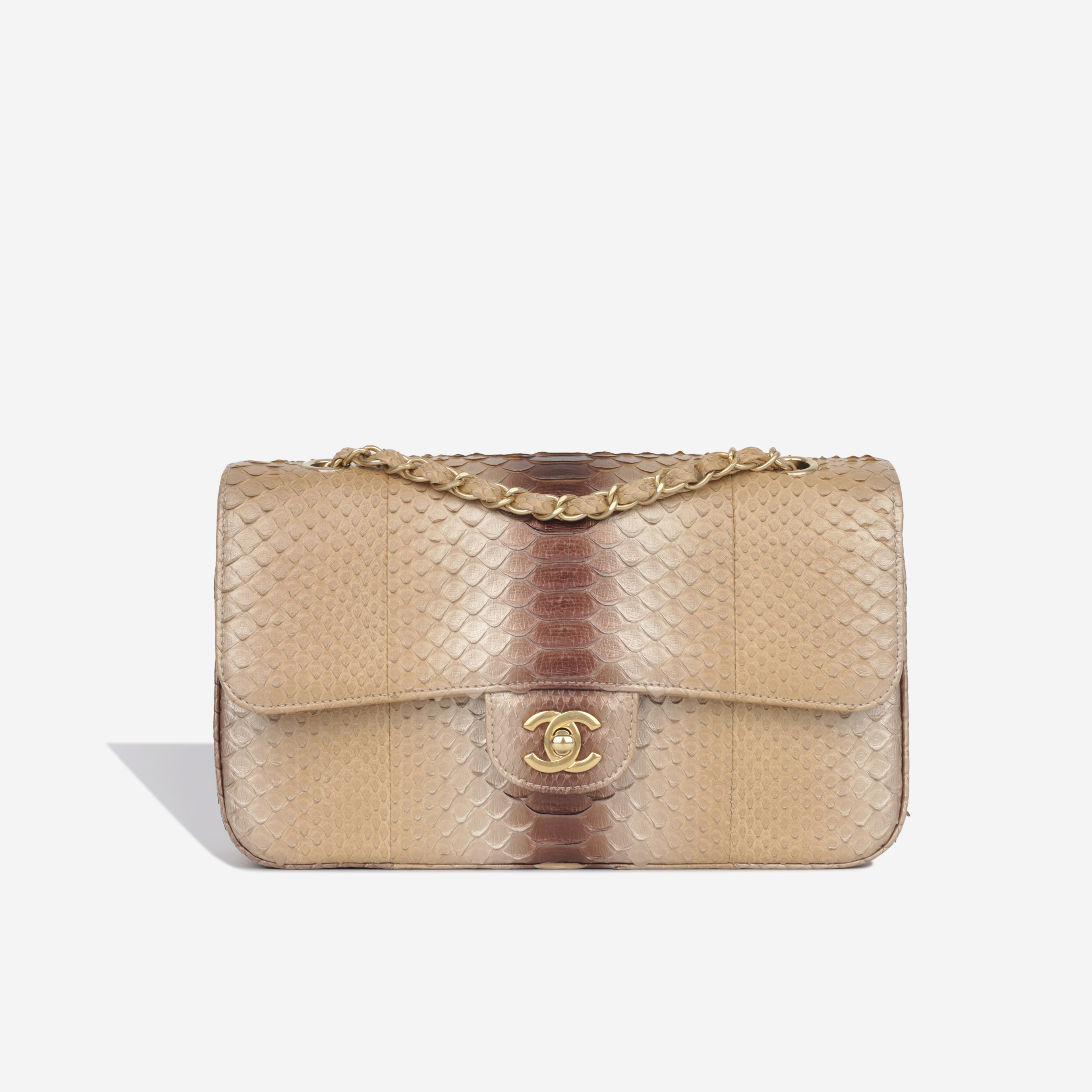 Python Chanel Flap Chanel - Classic Flap Bag - Medium - Python - CGHW - Pre Loved – Bagista