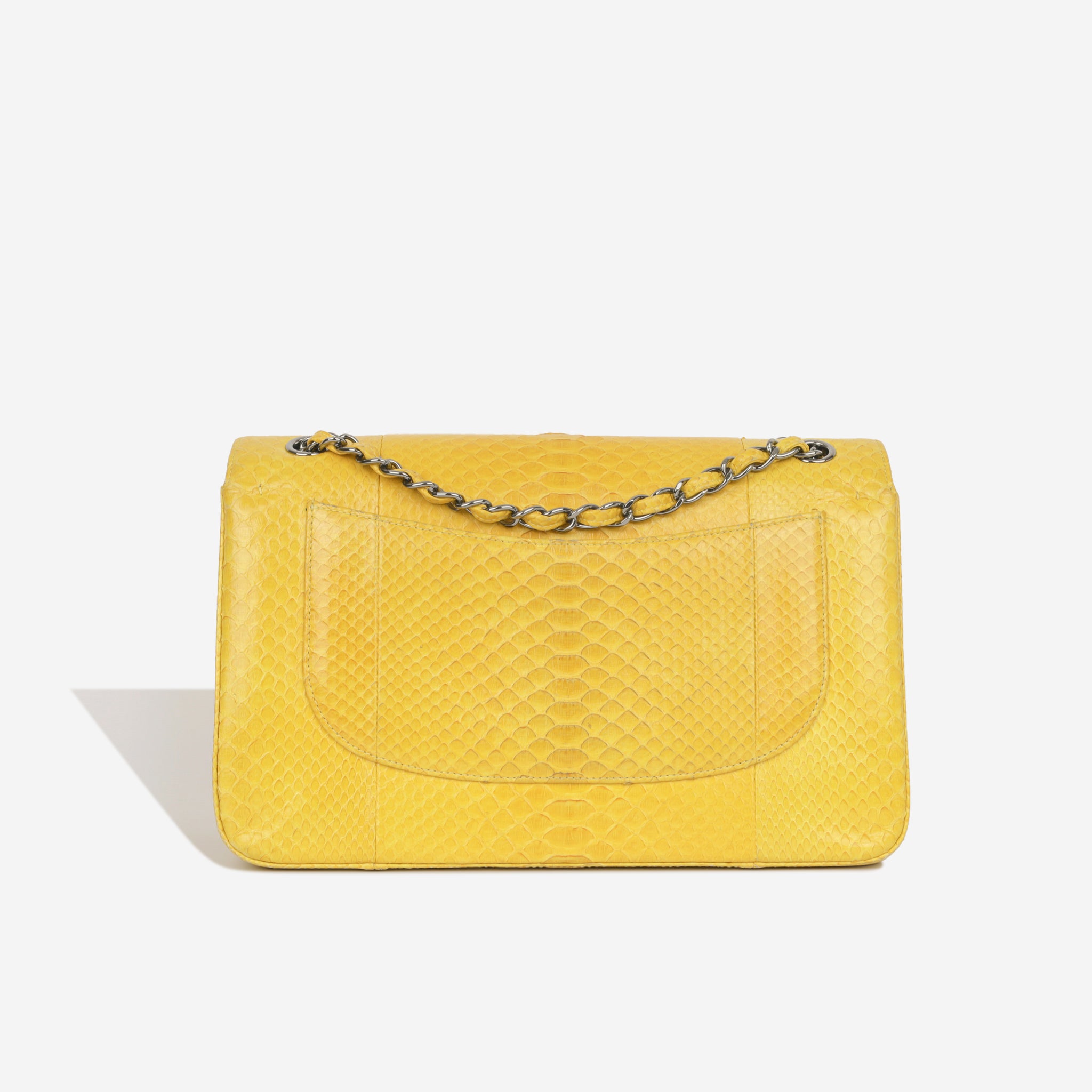 Chanel Top Handle Mini Rectangular Flap Bag Yellow Lambskin Gold