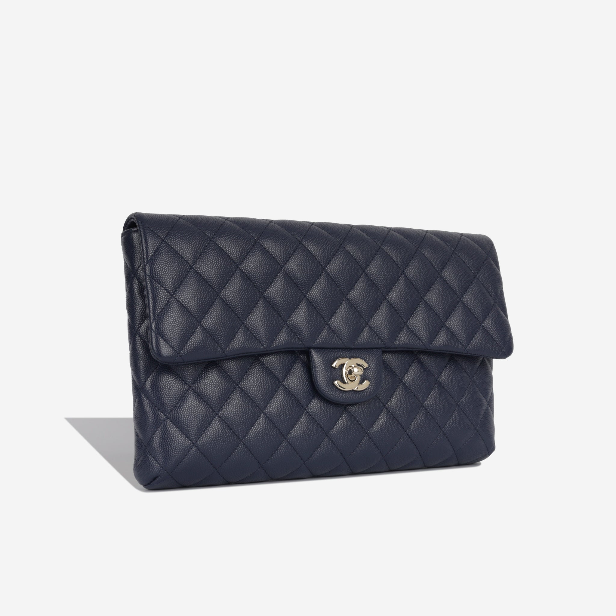 Chanel - Timeless Clutch - Navy Caviar - SHW - Excellent