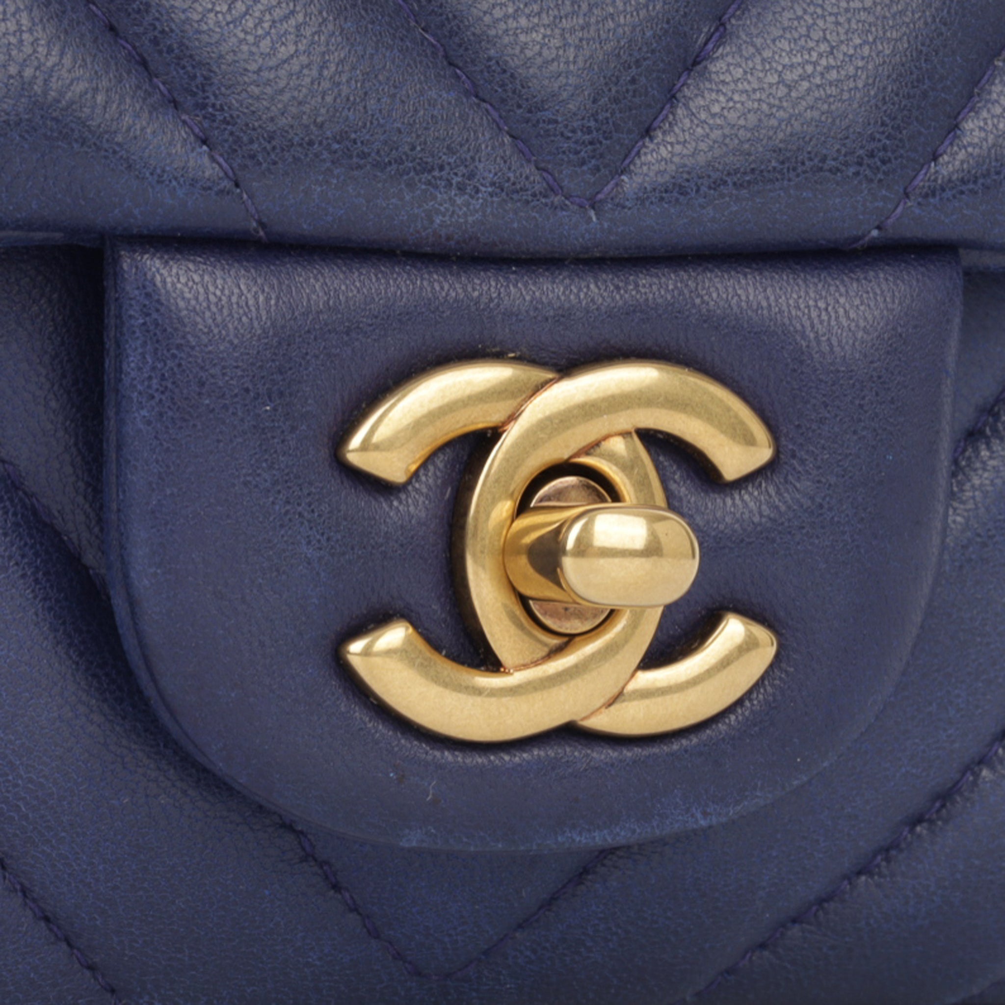 Chanel // Navy Leather Chevron Shoulder Bag – VSP Consignment