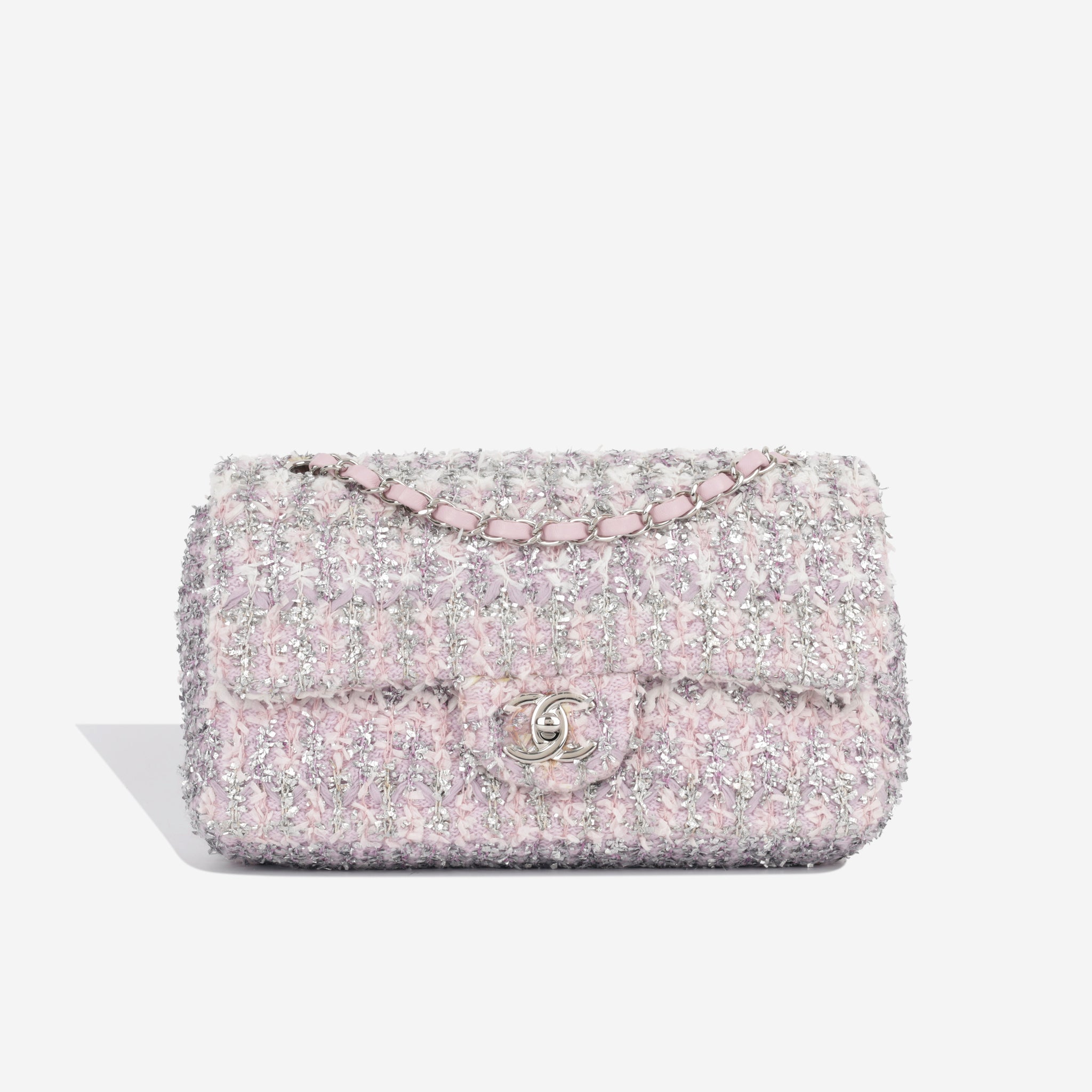 Chanel - Classic Flap Bag - Summer 2018 - Lilac Tweed / Silver - Limited  Edition | Bagista