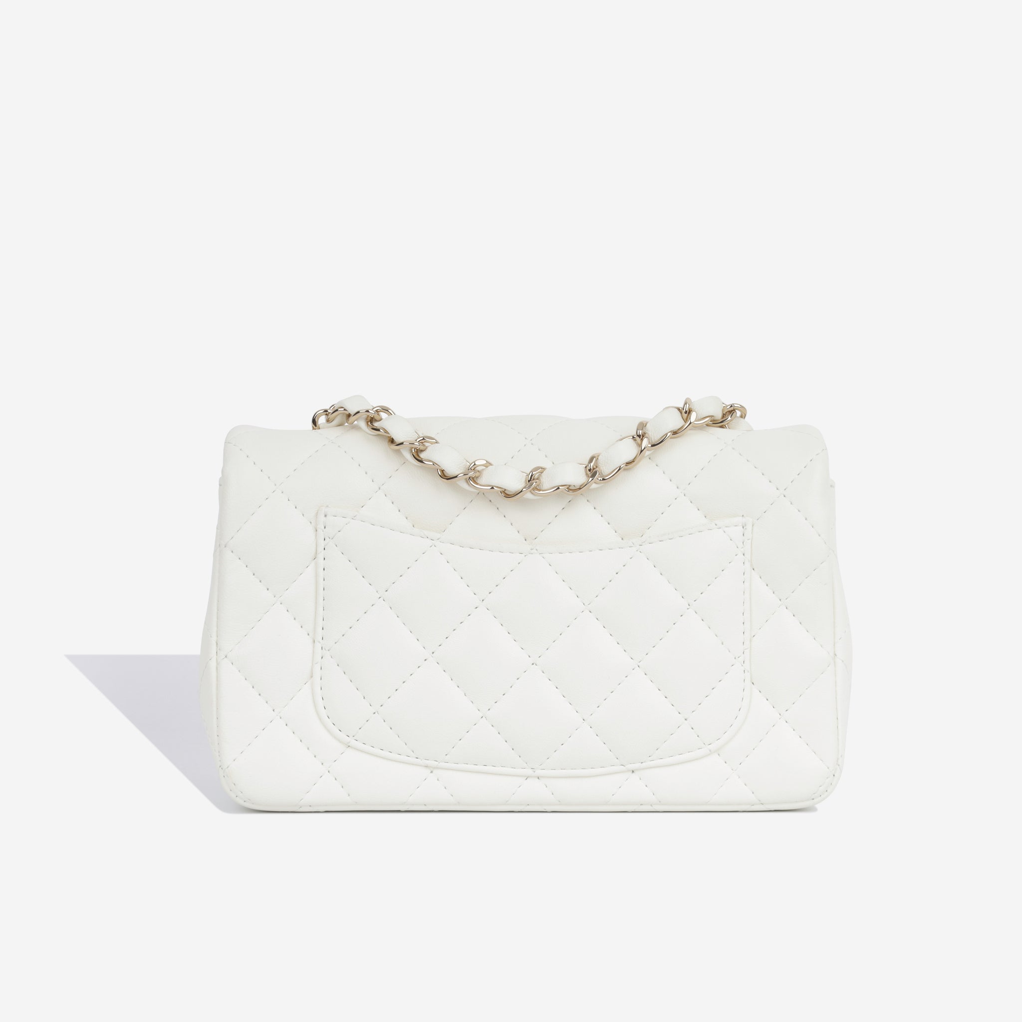 Chanel - Classic Flap Bag - Mini Rectangular - White Lambskin