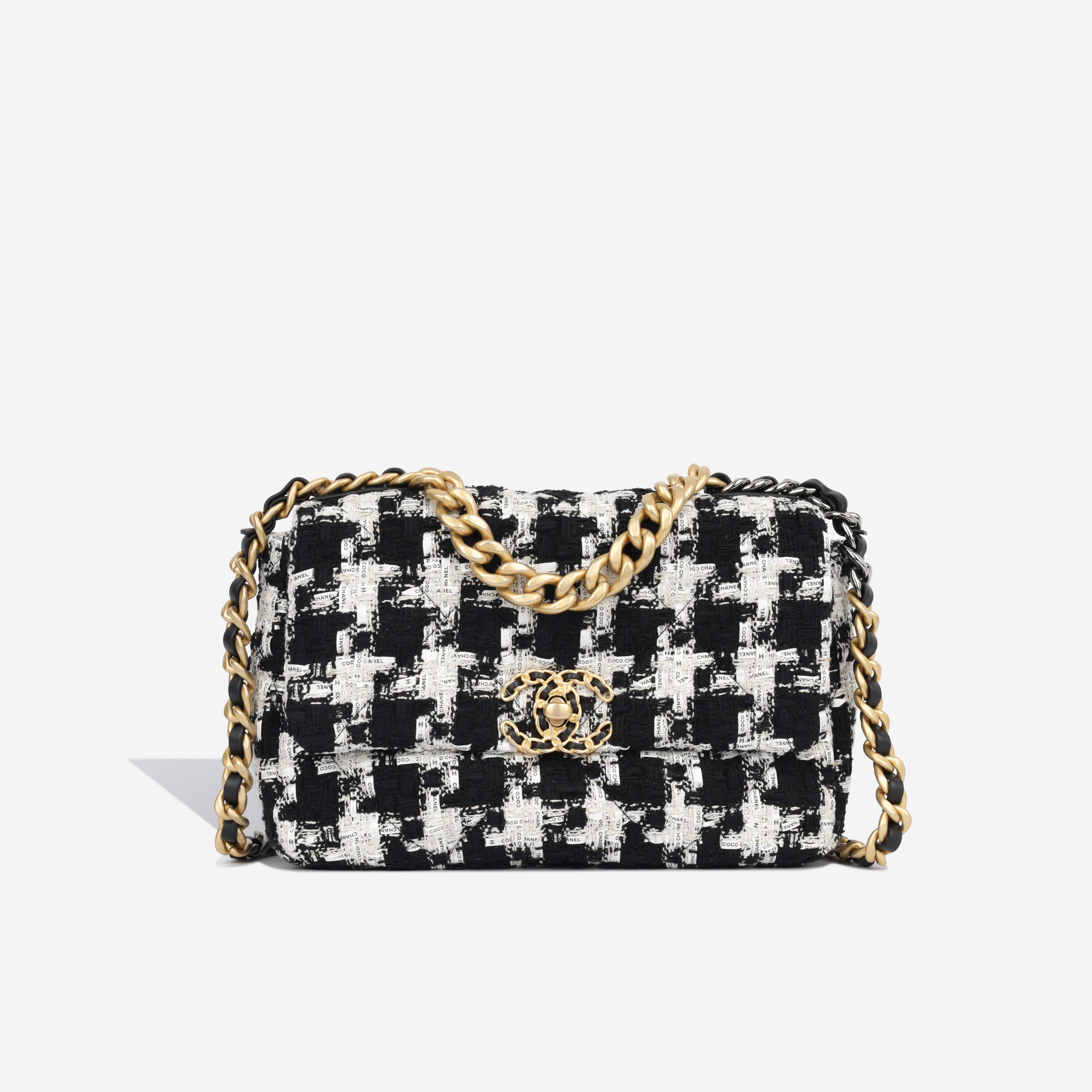 Chanel - Chanel 19 Flap Bag - Small - Ribbon Tweed Monochrome - MHW ...