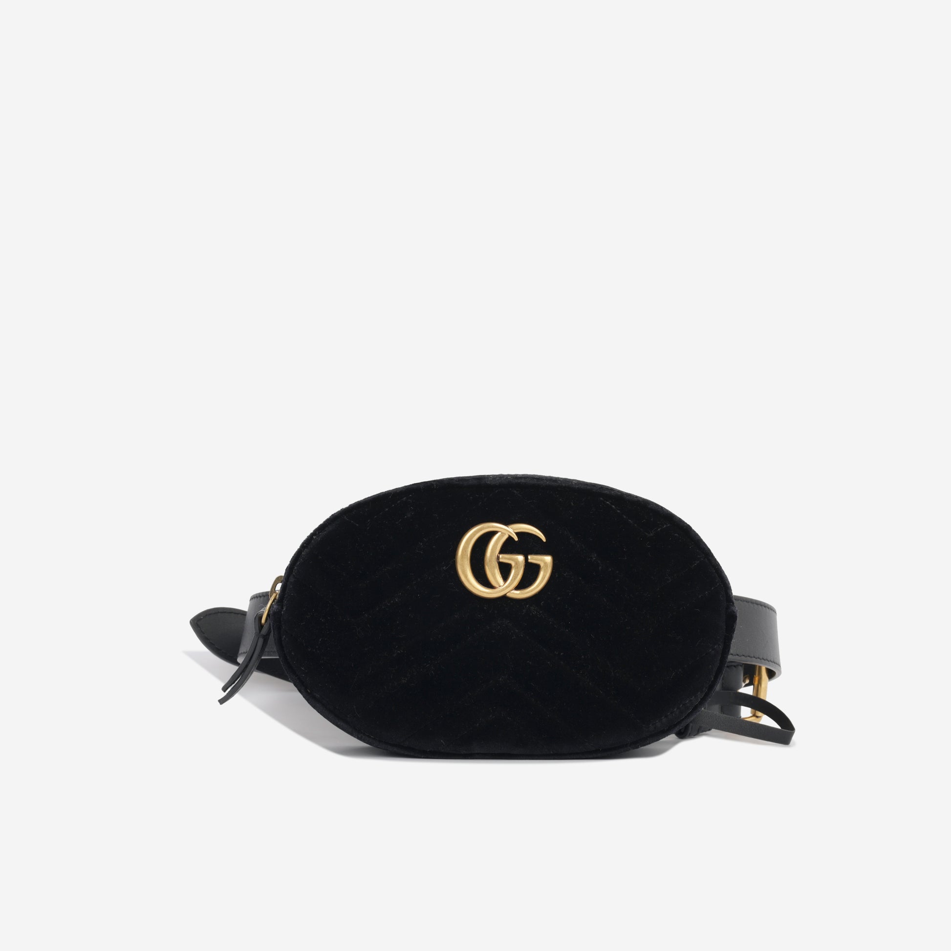 Gucci Marmont Belt Bag Black Velvet GHW Pre Loved – Bagista