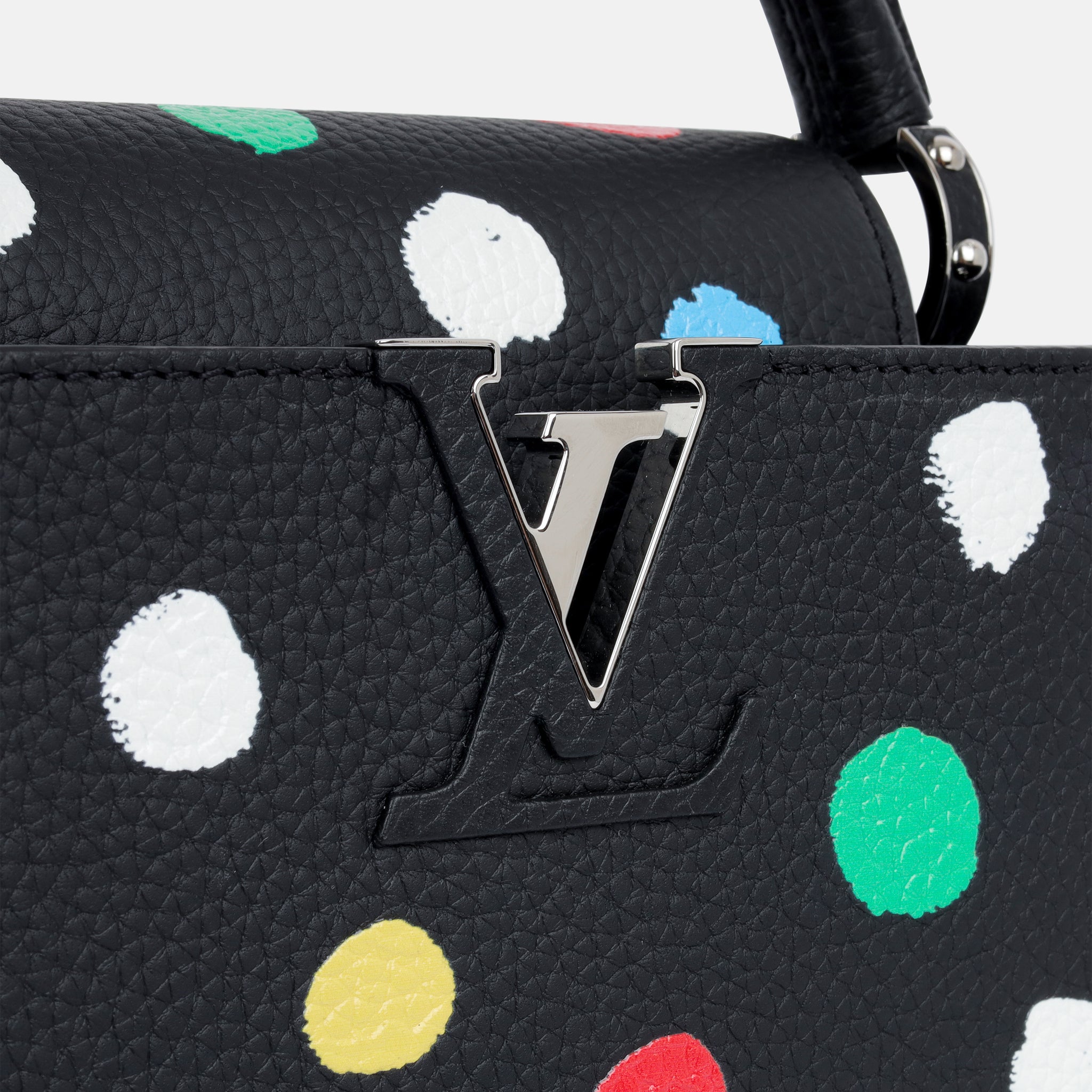 Louis Vuitton x Yayoi Kusama Capucines MM Black/White in Taurillon Bull  Calfskin Leather with Silver-tone - US
