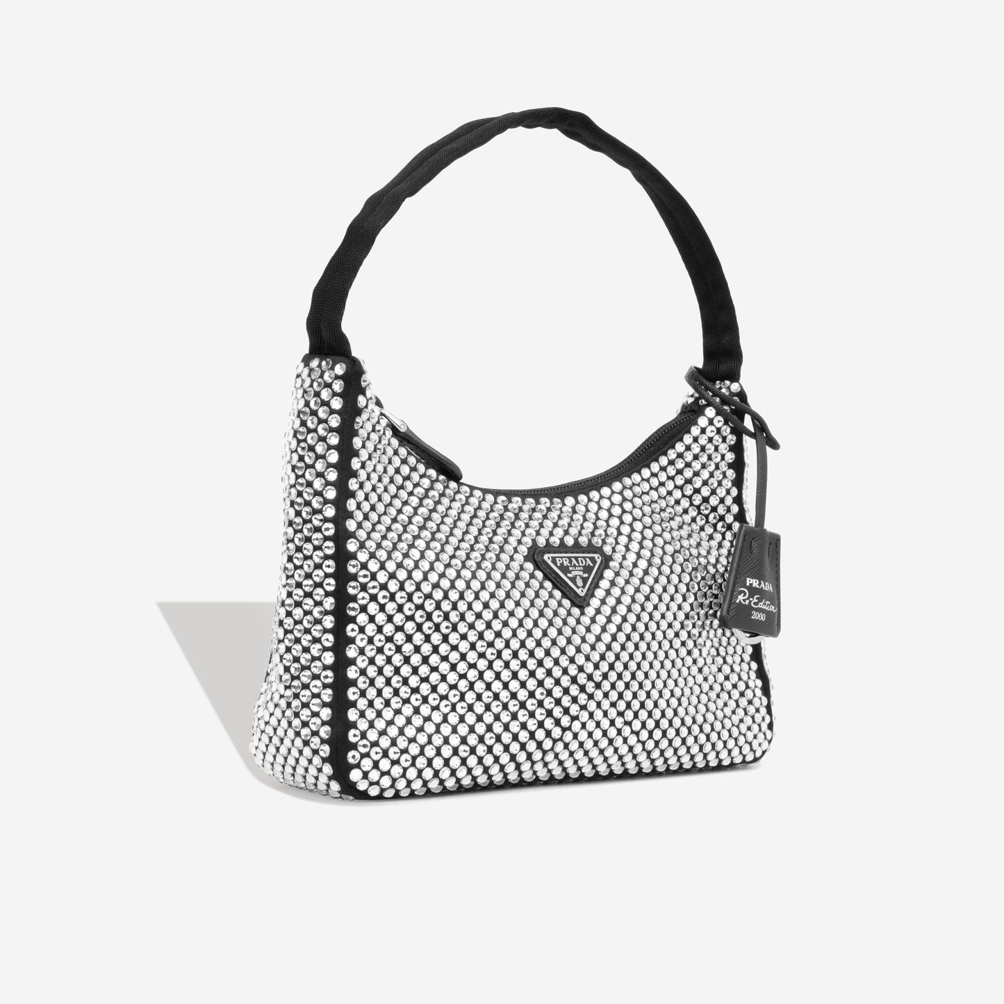 Satin Mini Bag with Crystals