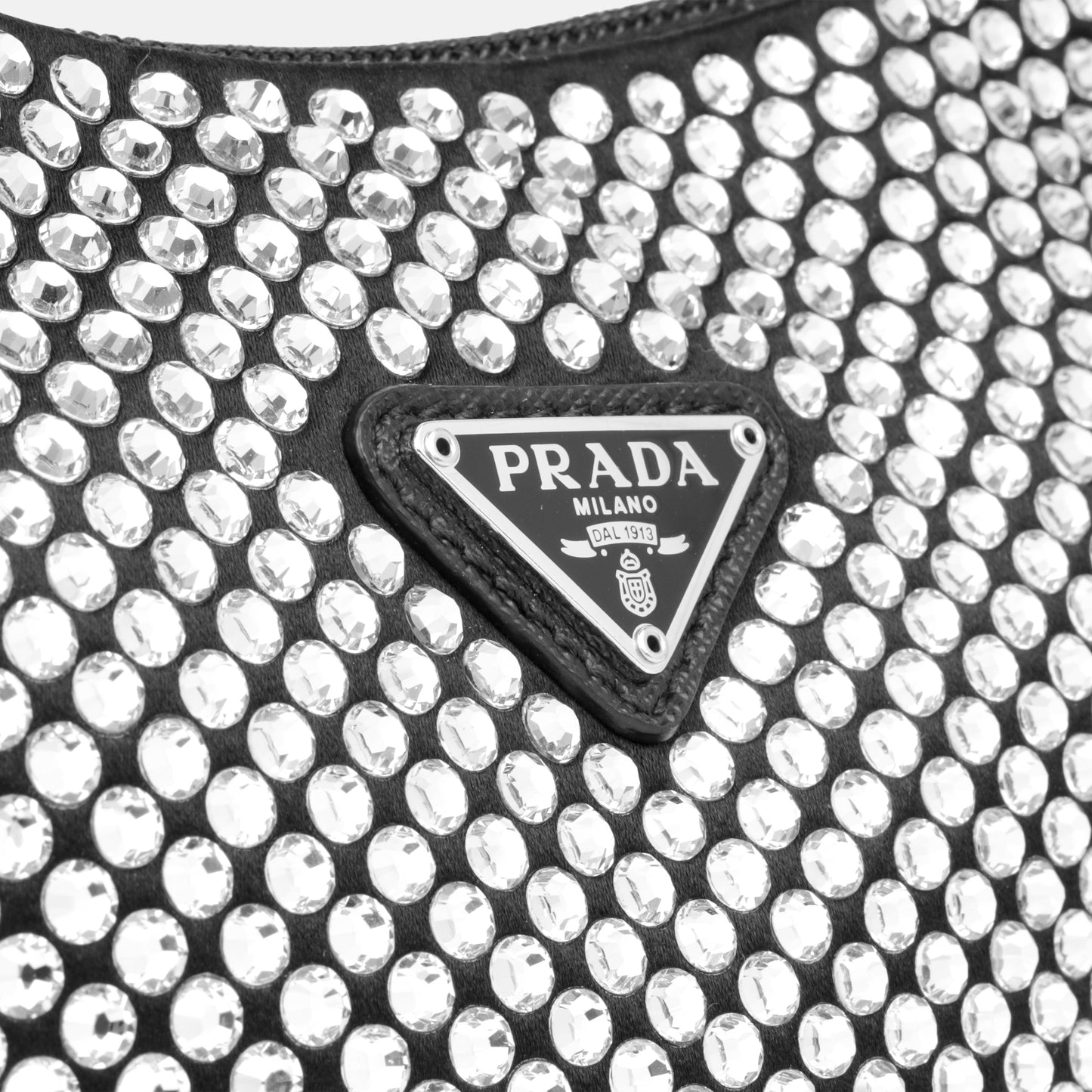 Satin Mini Bag with Crystals