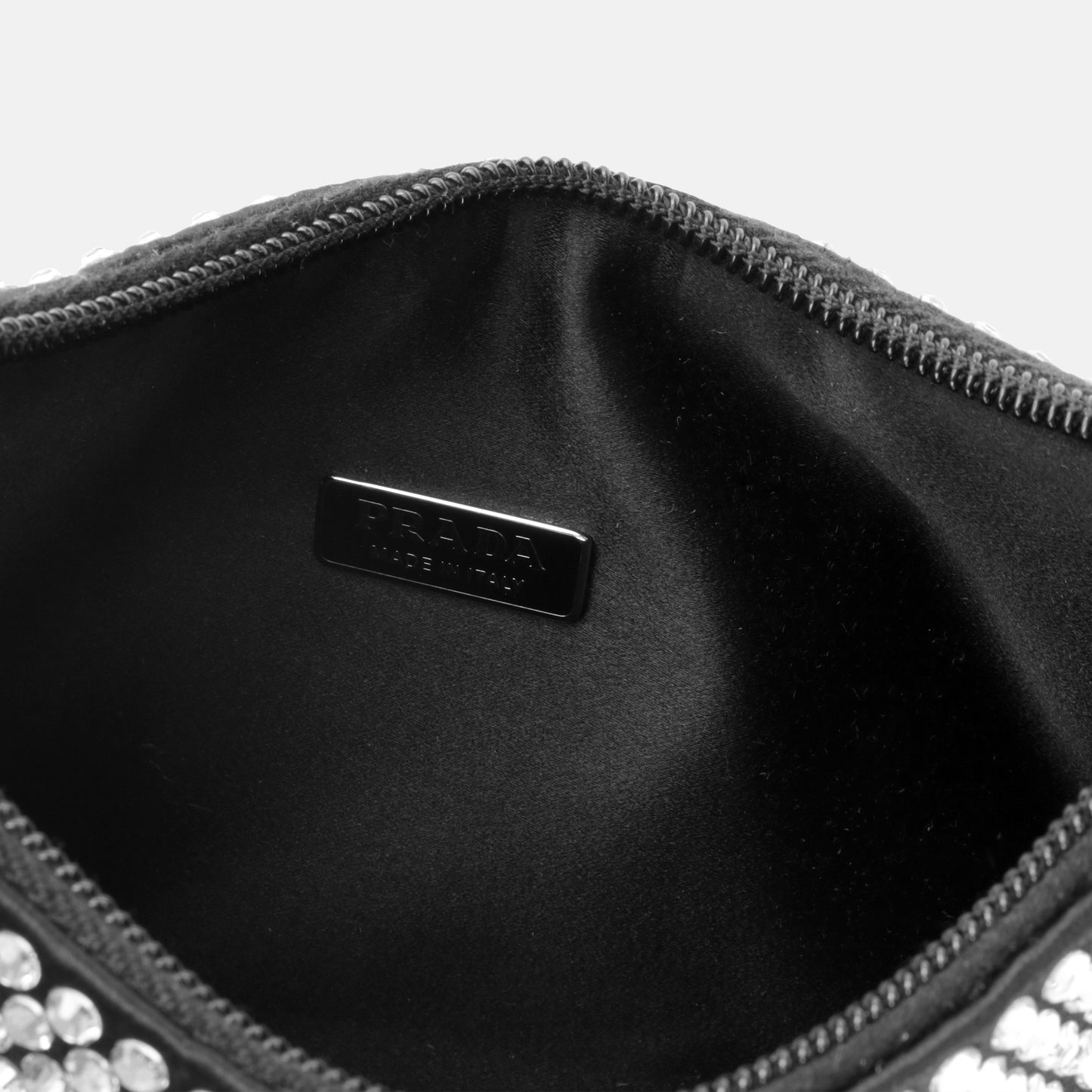 Satin Mini Bag with Crystals