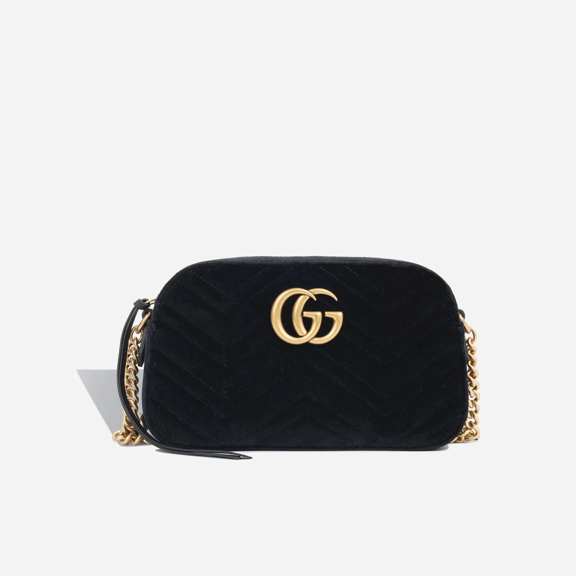 Gucci Small Marmont Bag Black Calfskin Matelasse GHW Pre
