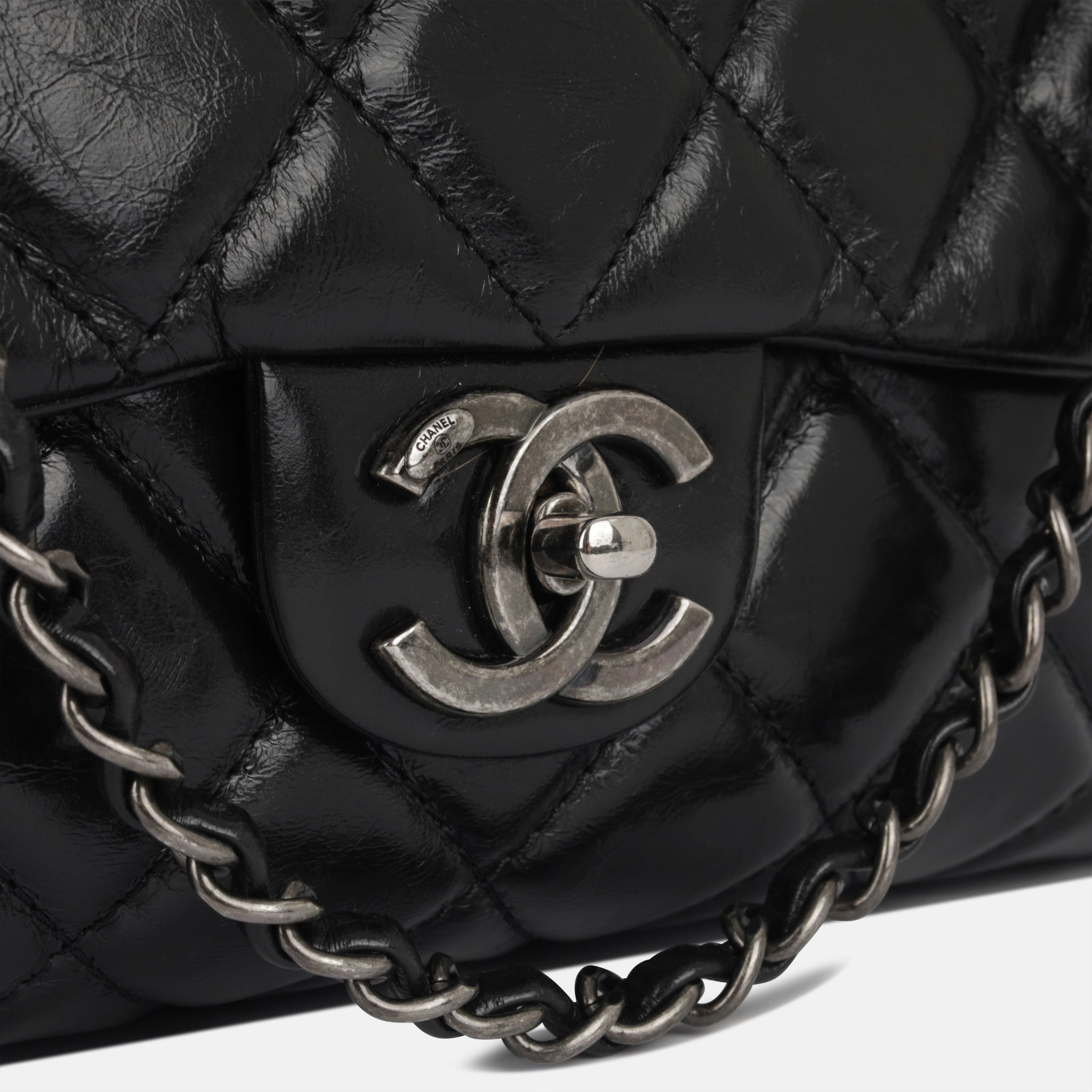 Chanel - Coco Soft Flap - Black Aged Calfskin GMW - Gumetal